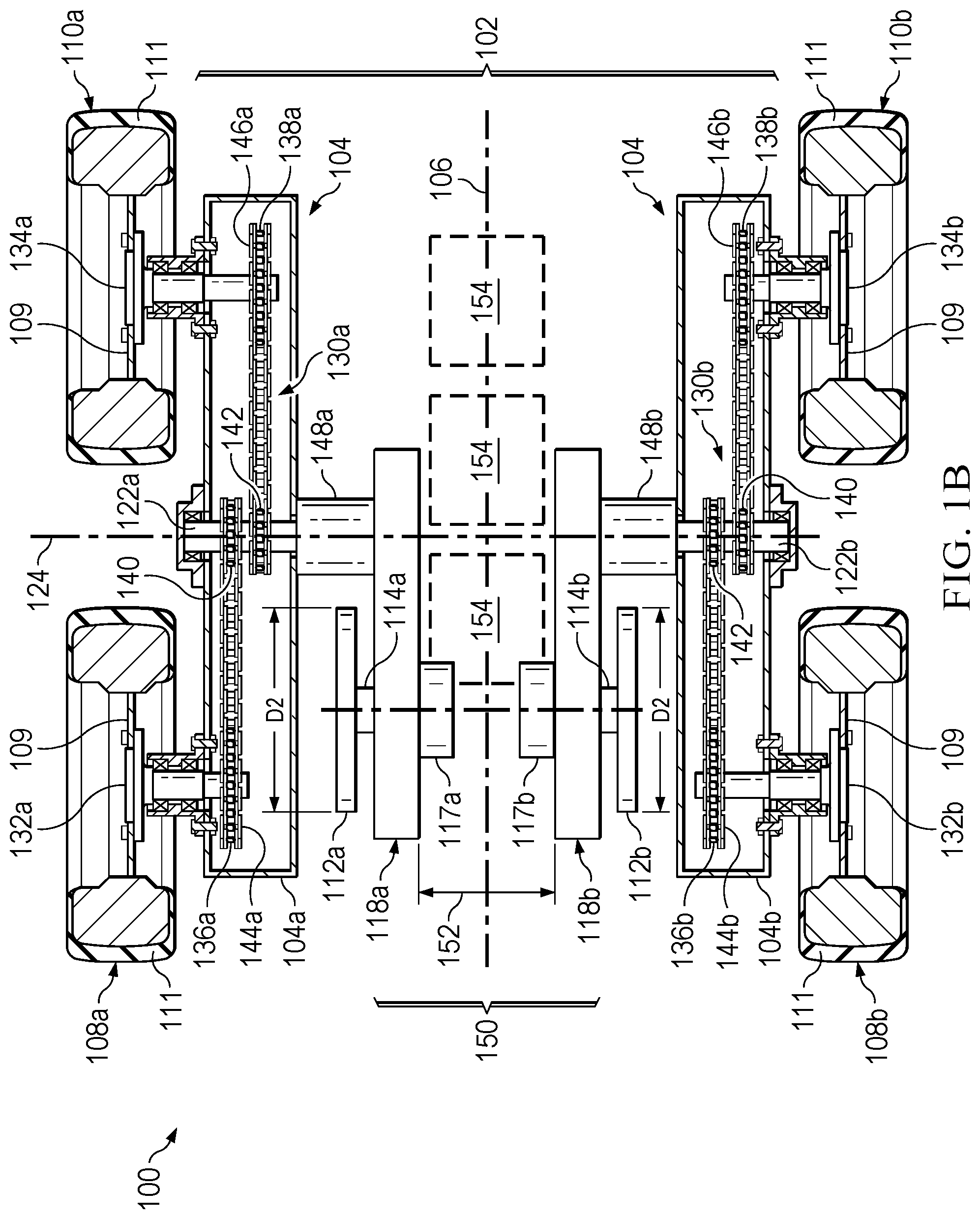 Patent US12097759 Figure 2 – Drive system for a utility vehicle