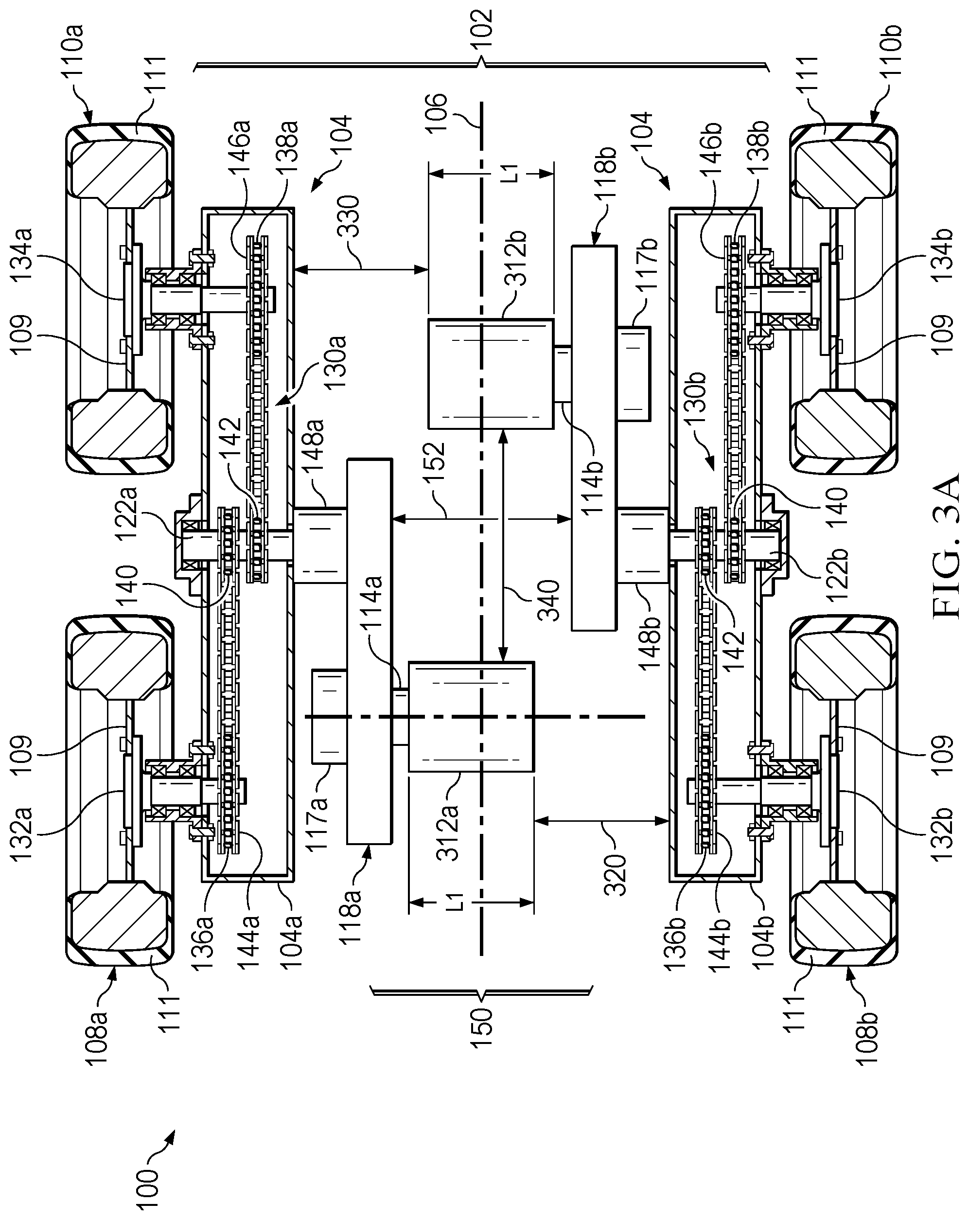 Patent US12097759 Figure 5 – Drive system for a utility vehicle