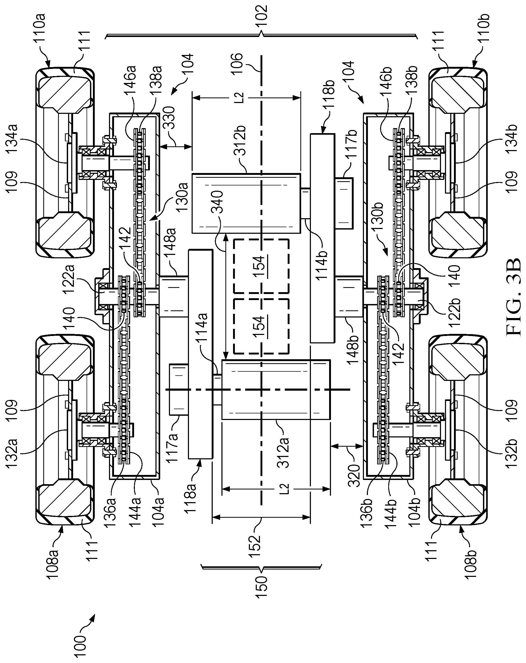 Patent US12097759 Figure 6 – Drive system for a utility vehicle