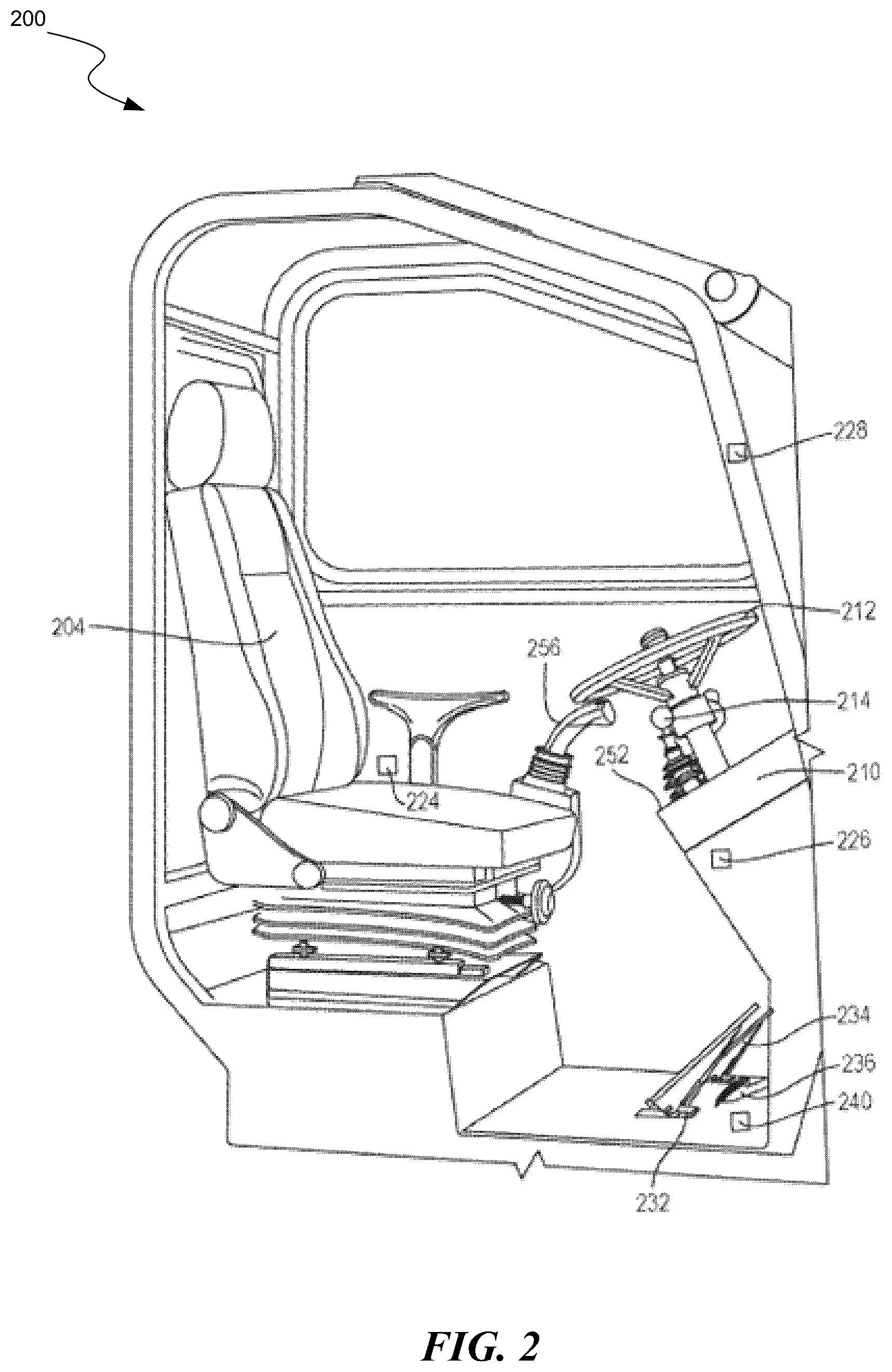Patent US12097760 Figure 2 – Methods and systems for detecting a machine operator