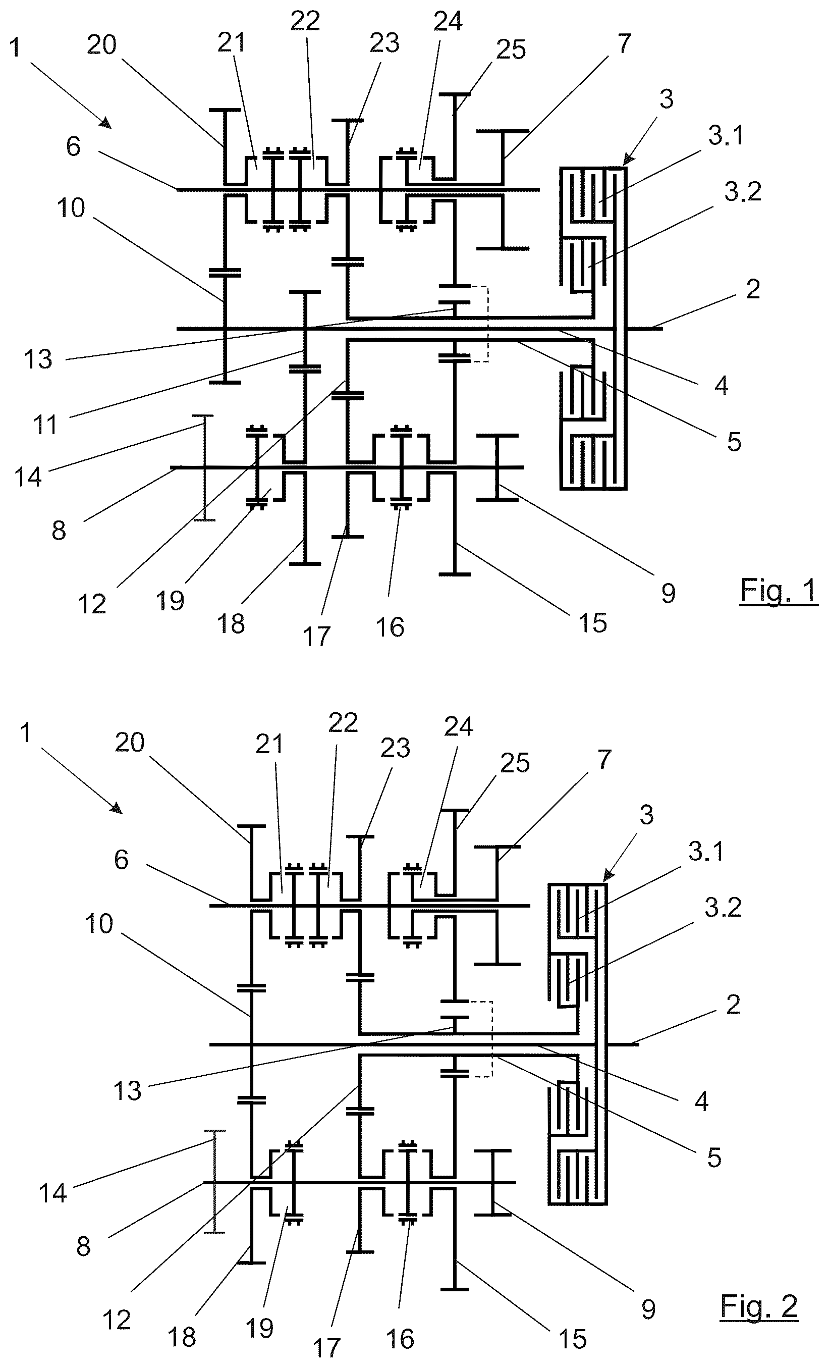 Patent US12097766 — Dual-clutch transmission — Figure 1