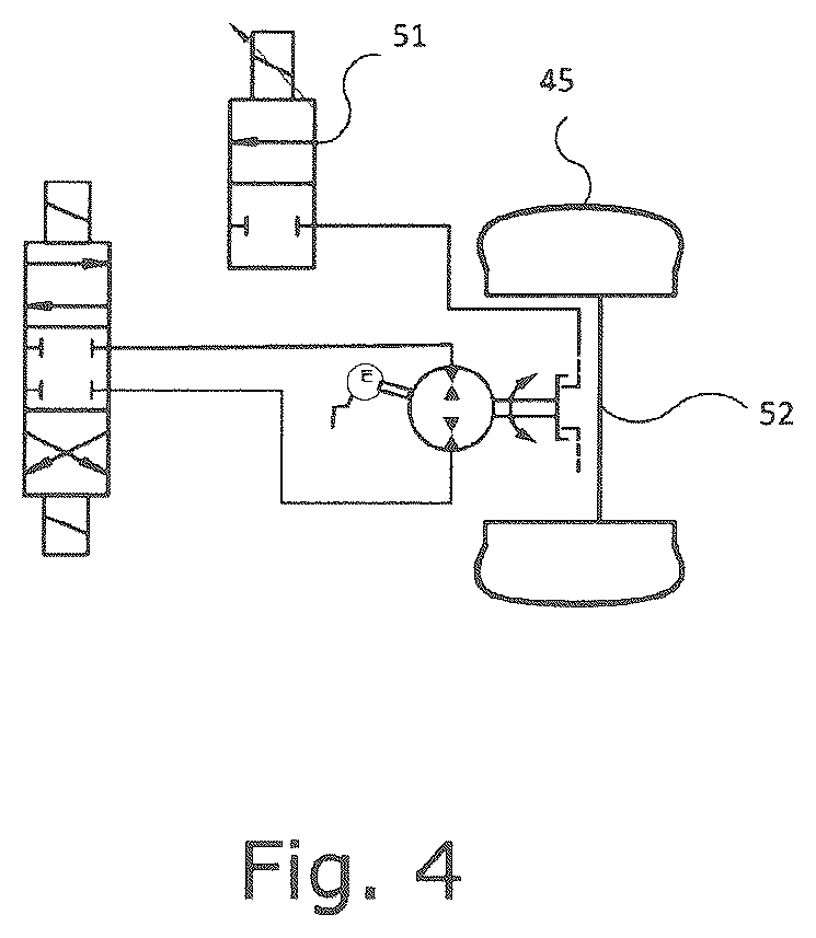 Patent US12097767 Figure 4 – Electric vehicle system comprising a hydraulic system