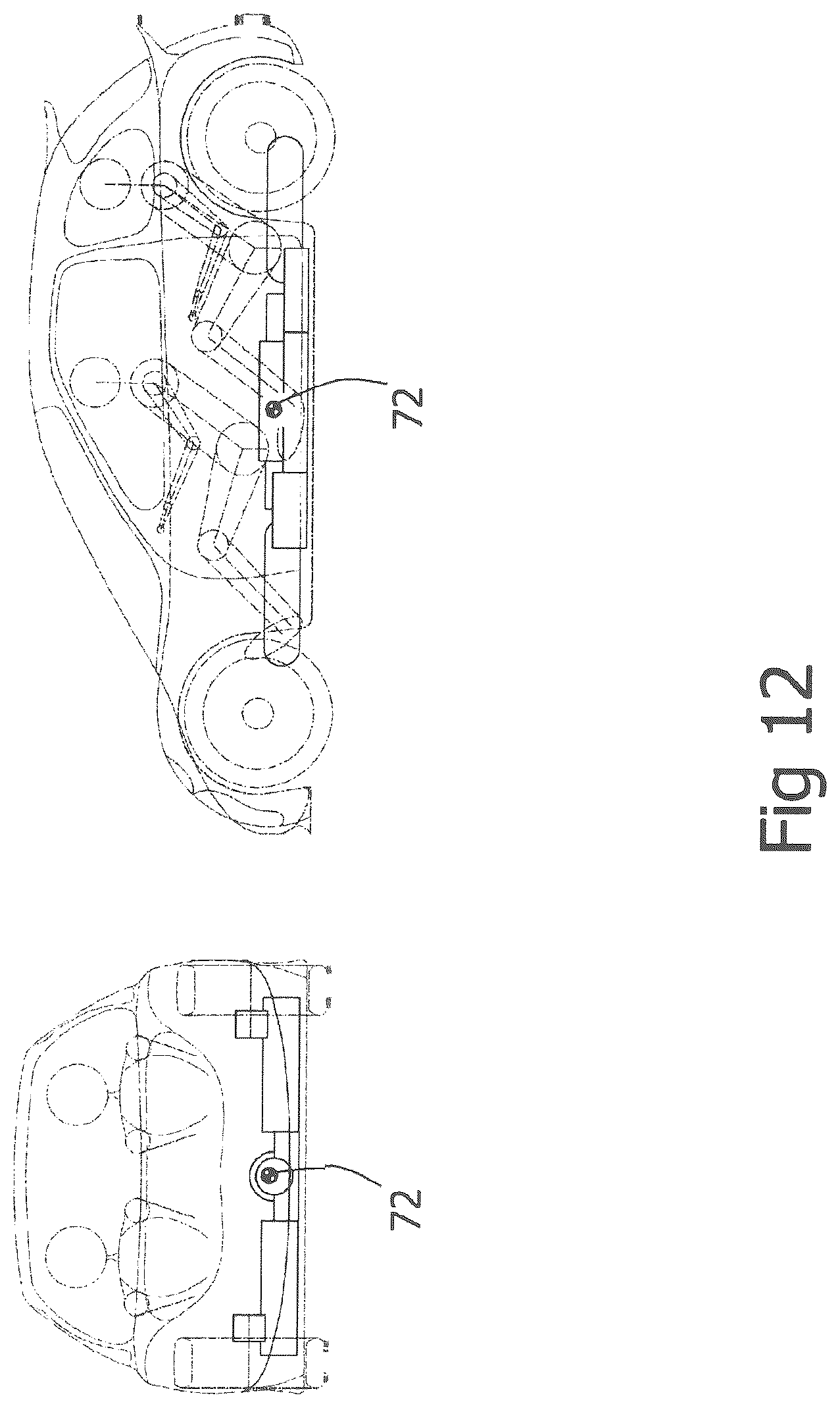 Patent US12097767 Figure 12 – Electric vehicle system comprising a hydraulic system