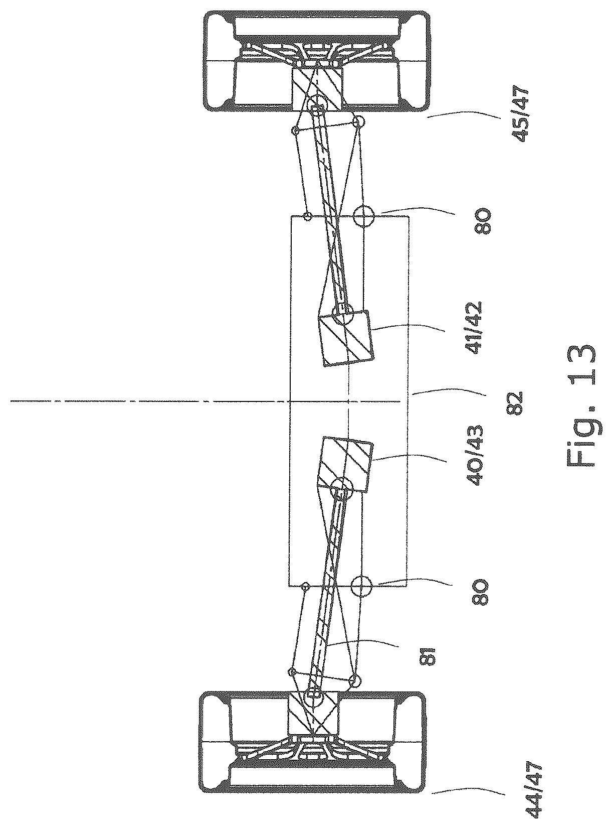 Patent US12097767 Figure 13 – Electric vehicle system comprising a hydraulic system