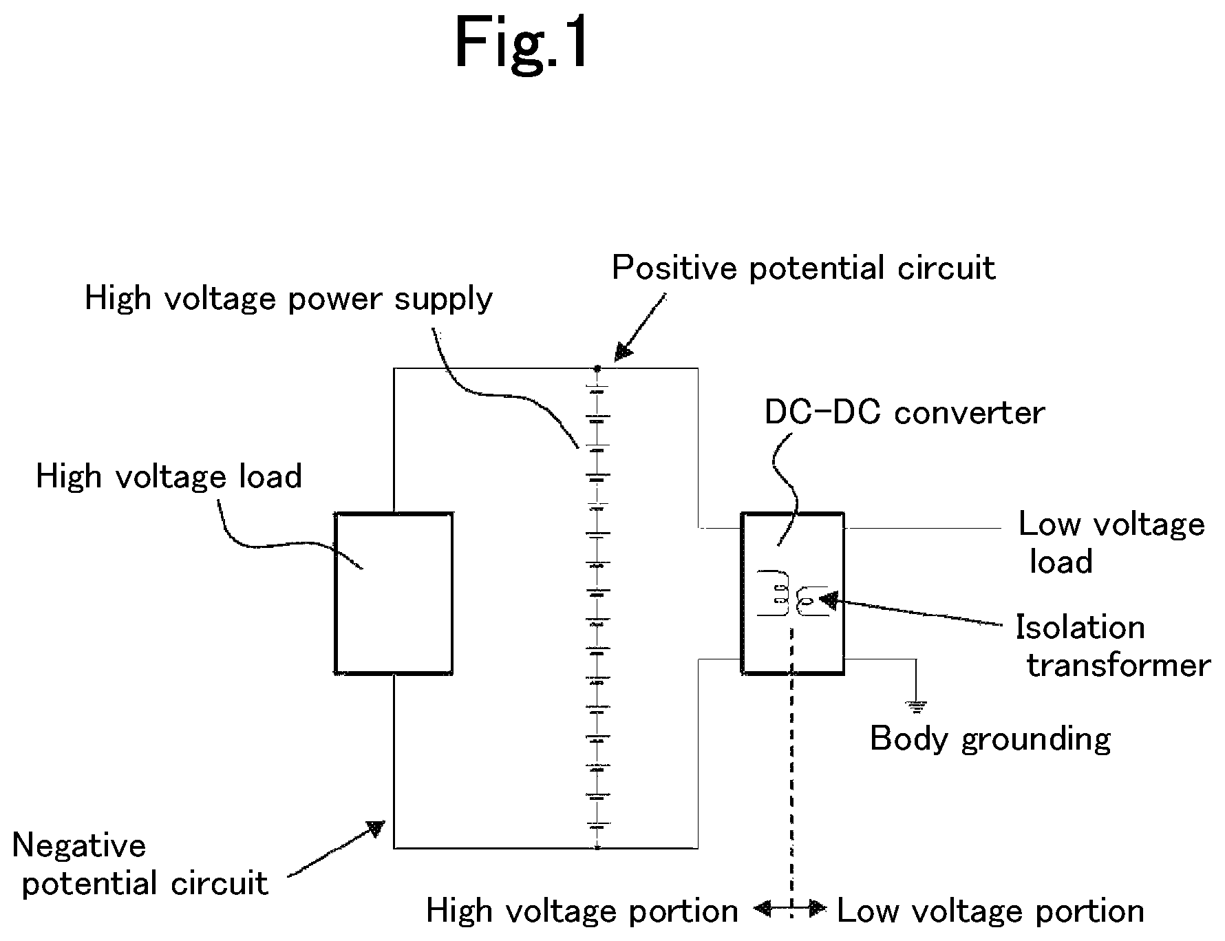 Patent US12097775 Figure 1 – Power supply device for vehicle