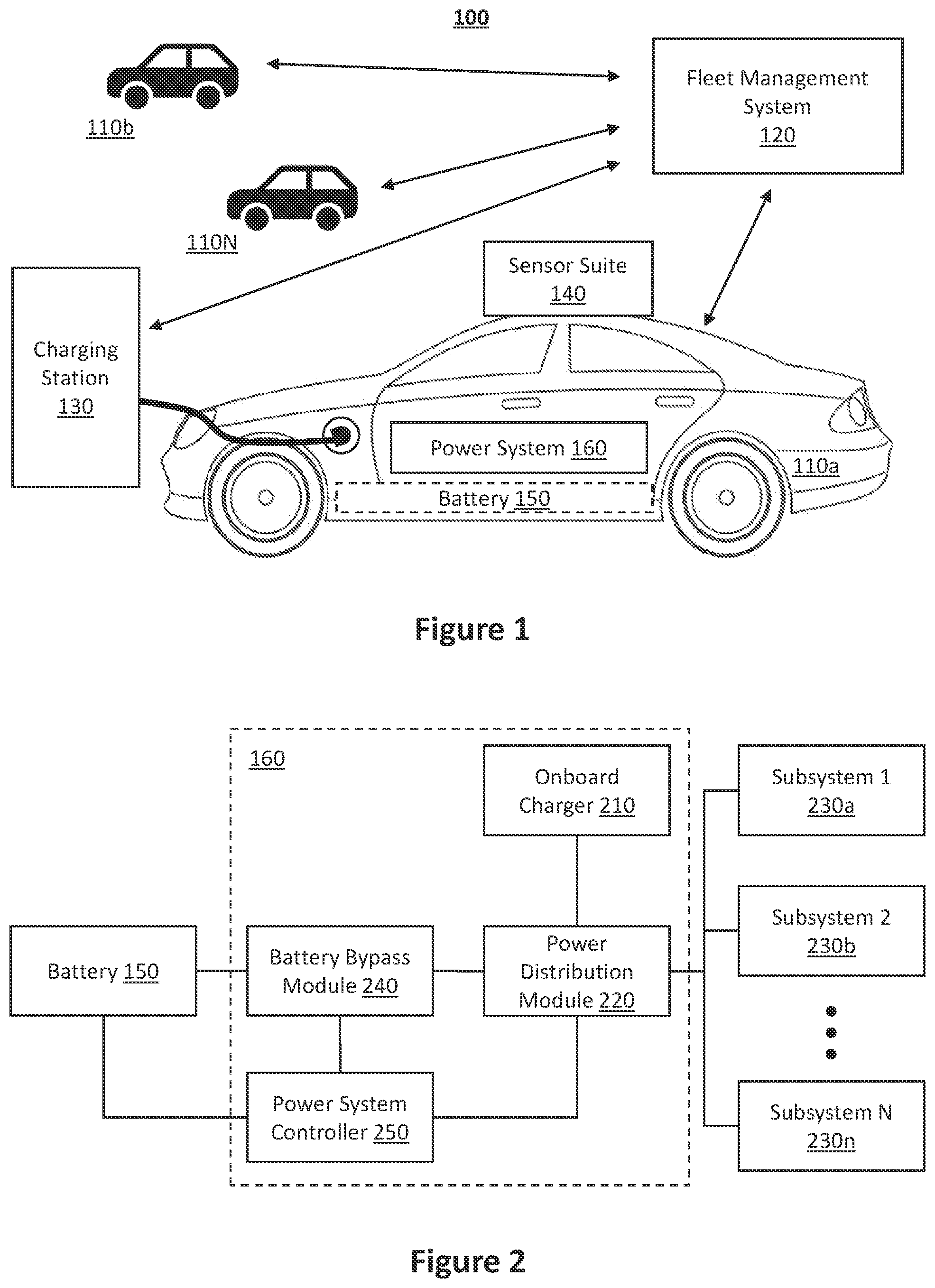 Patent US12097781 Figure 1 – High voltage battery bypass for electric vehicle fleet
