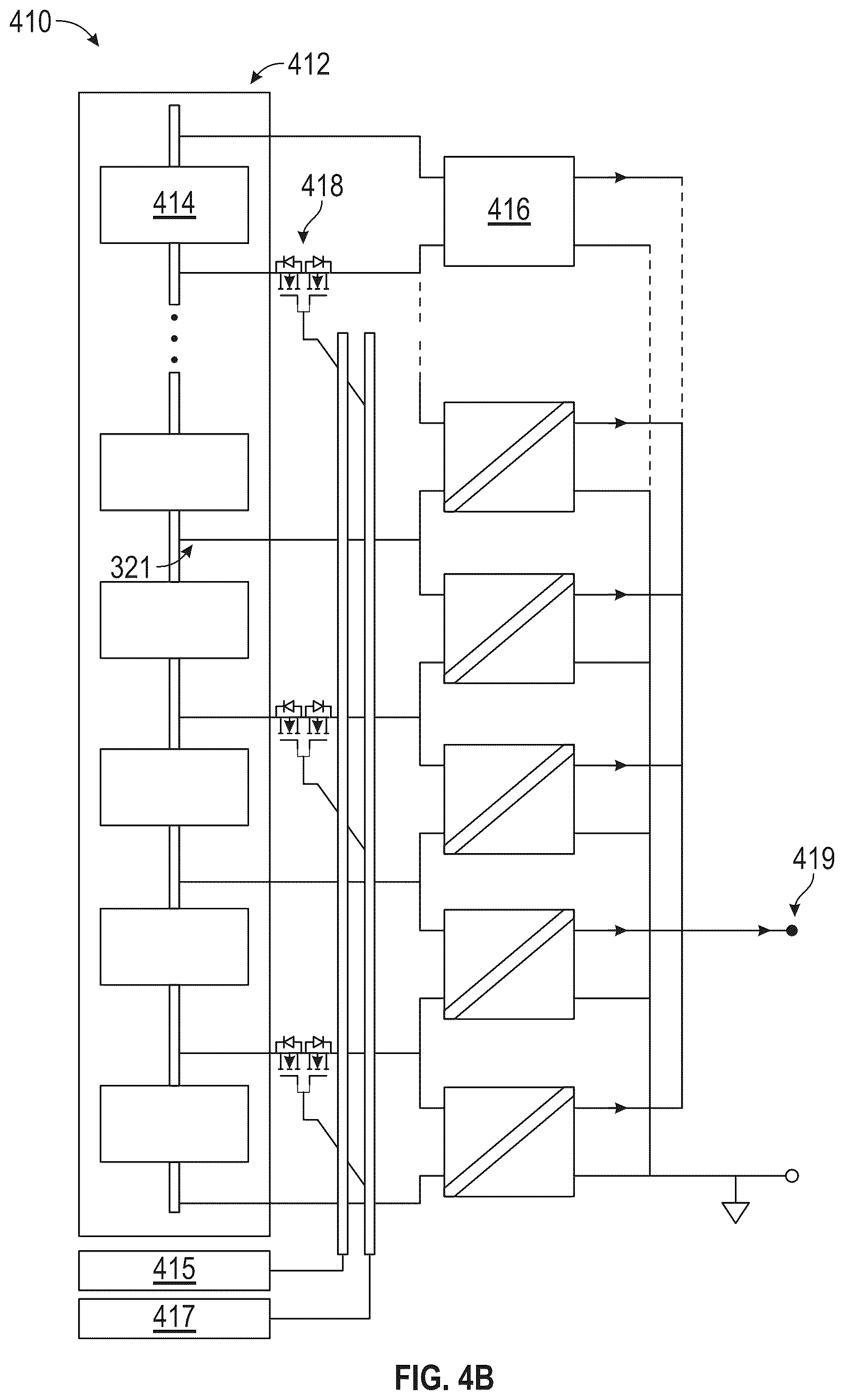 Patent US12097784 Figure 8 – Distributed power architecture including fuses