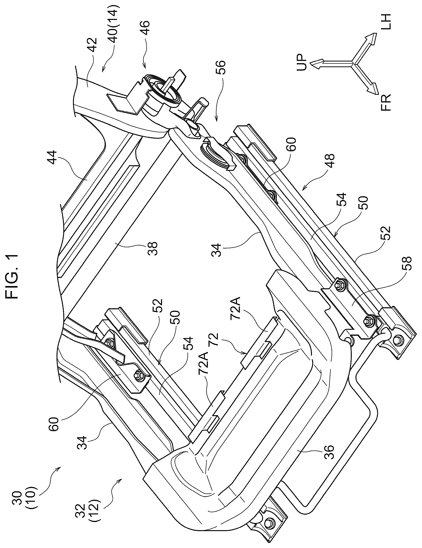 Patent US12097788 Figure 1 – Vehicle seat and vehicle seat frame