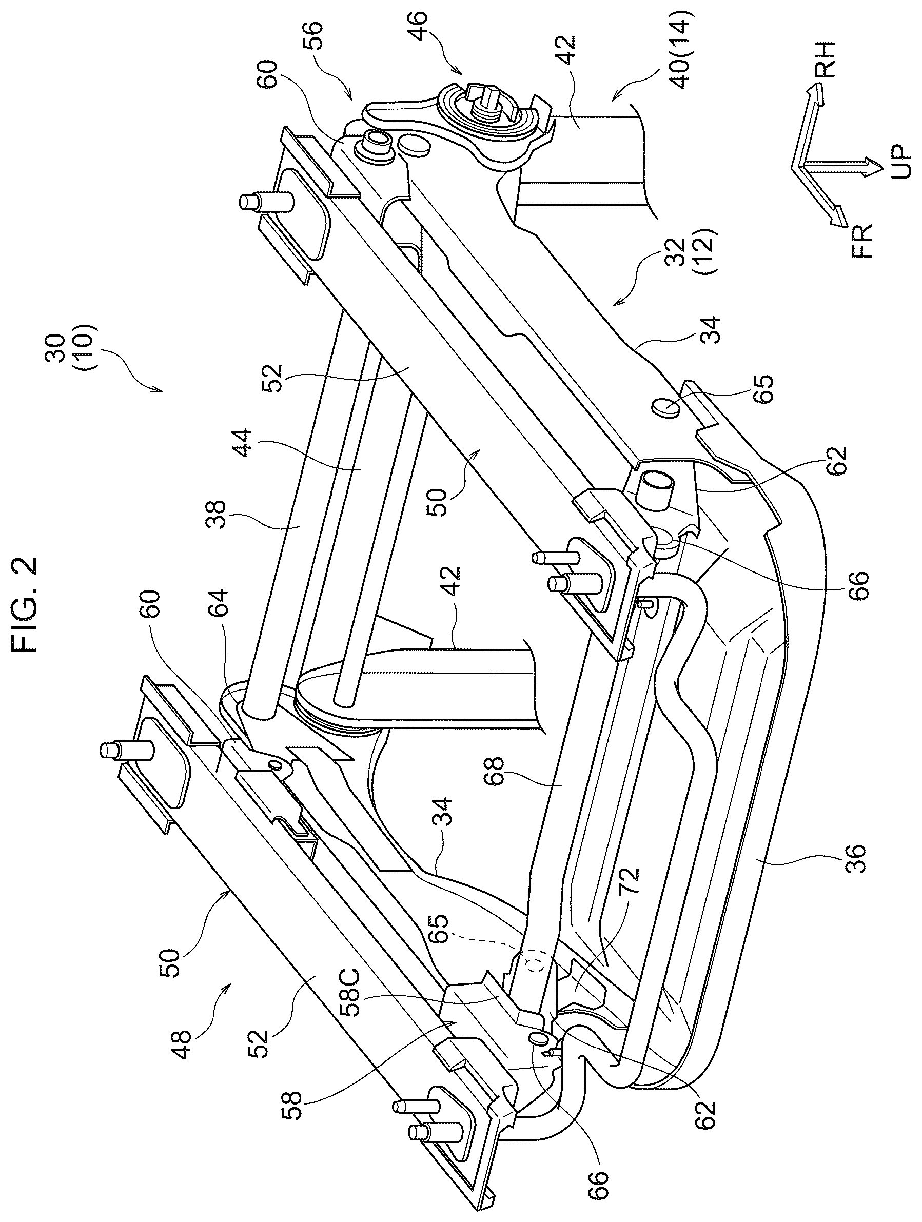 Patent US12097788 Figure 2 – Vehicle seat and vehicle seat frame