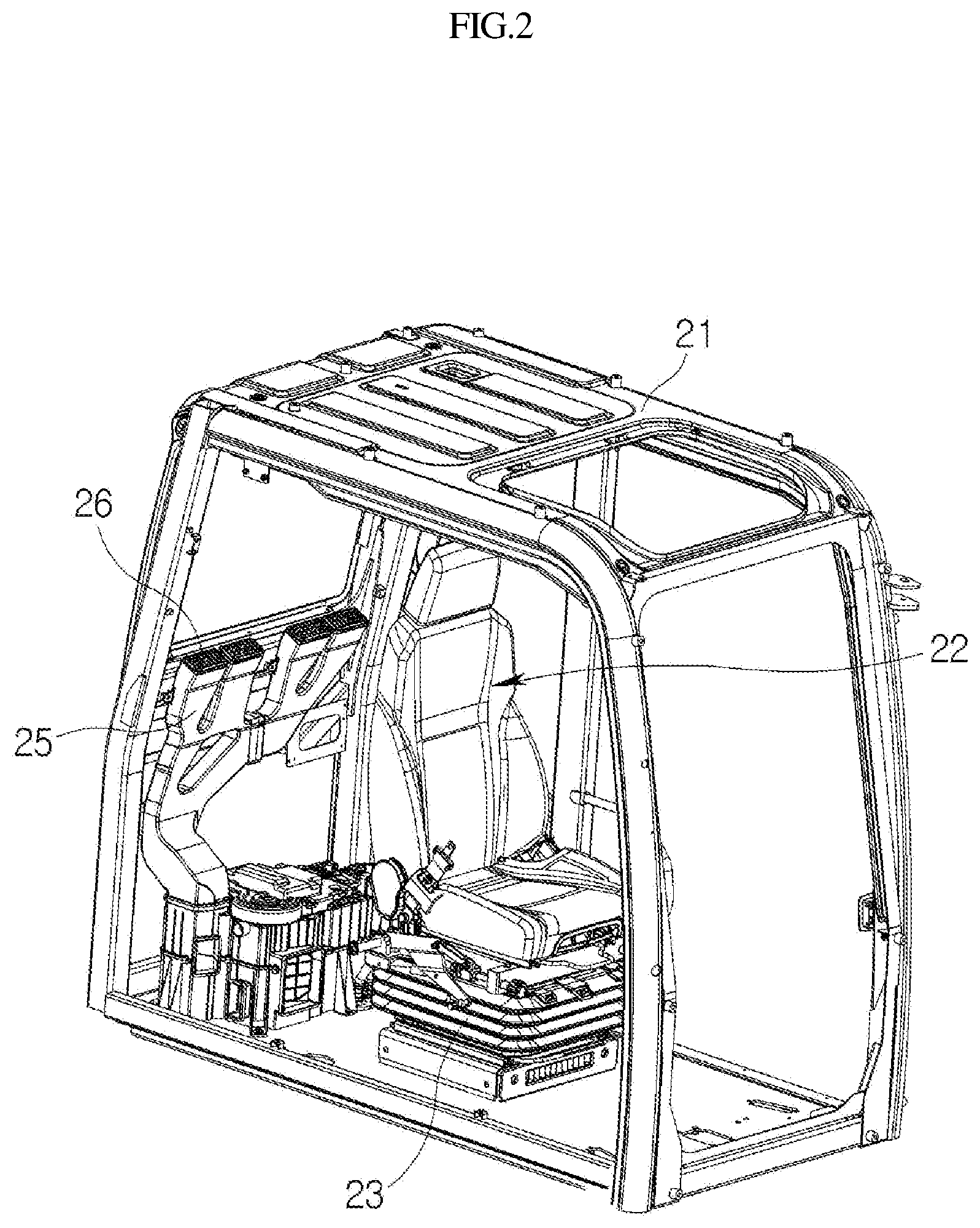 Patent US12097789 Figure 2 – Construction machine