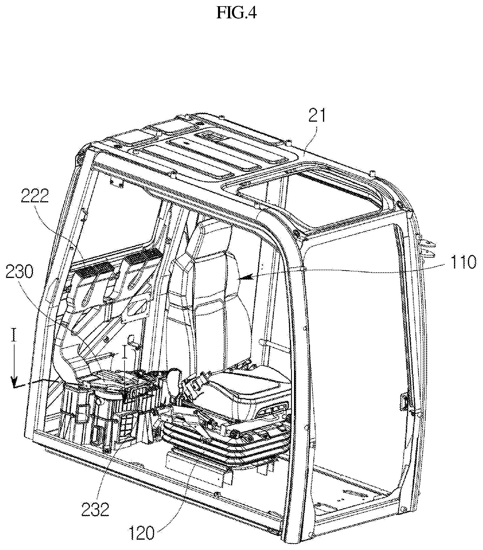 Patent US12097789 Figure 4 – Construction machine