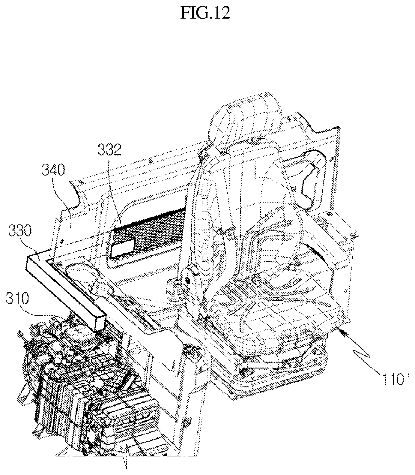 Patent US12097789 Figure 12 – Construction machine