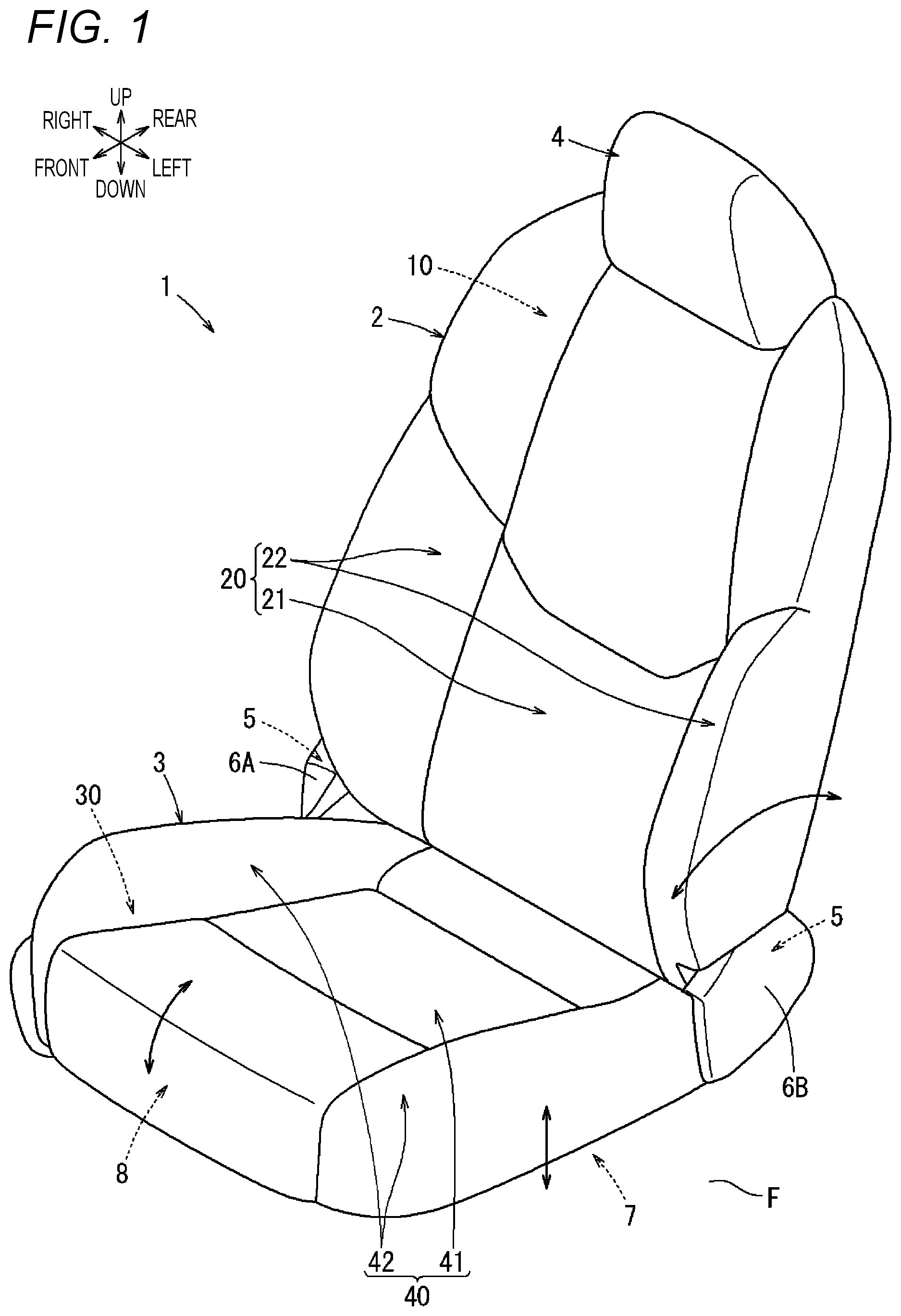 Patent US12097790 — Seat device — Figure 1