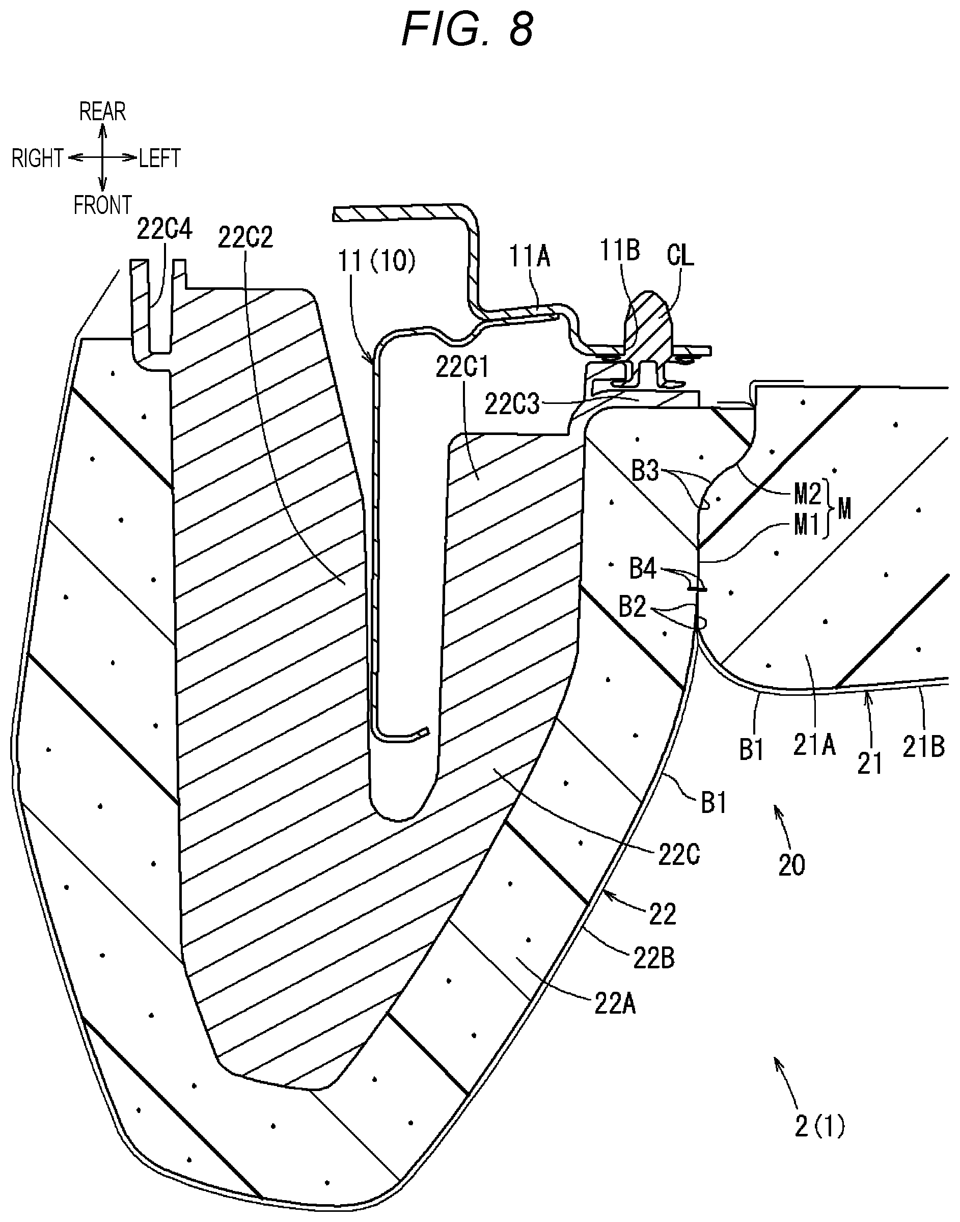 Patent US12097790 Figure 8 – Seat device