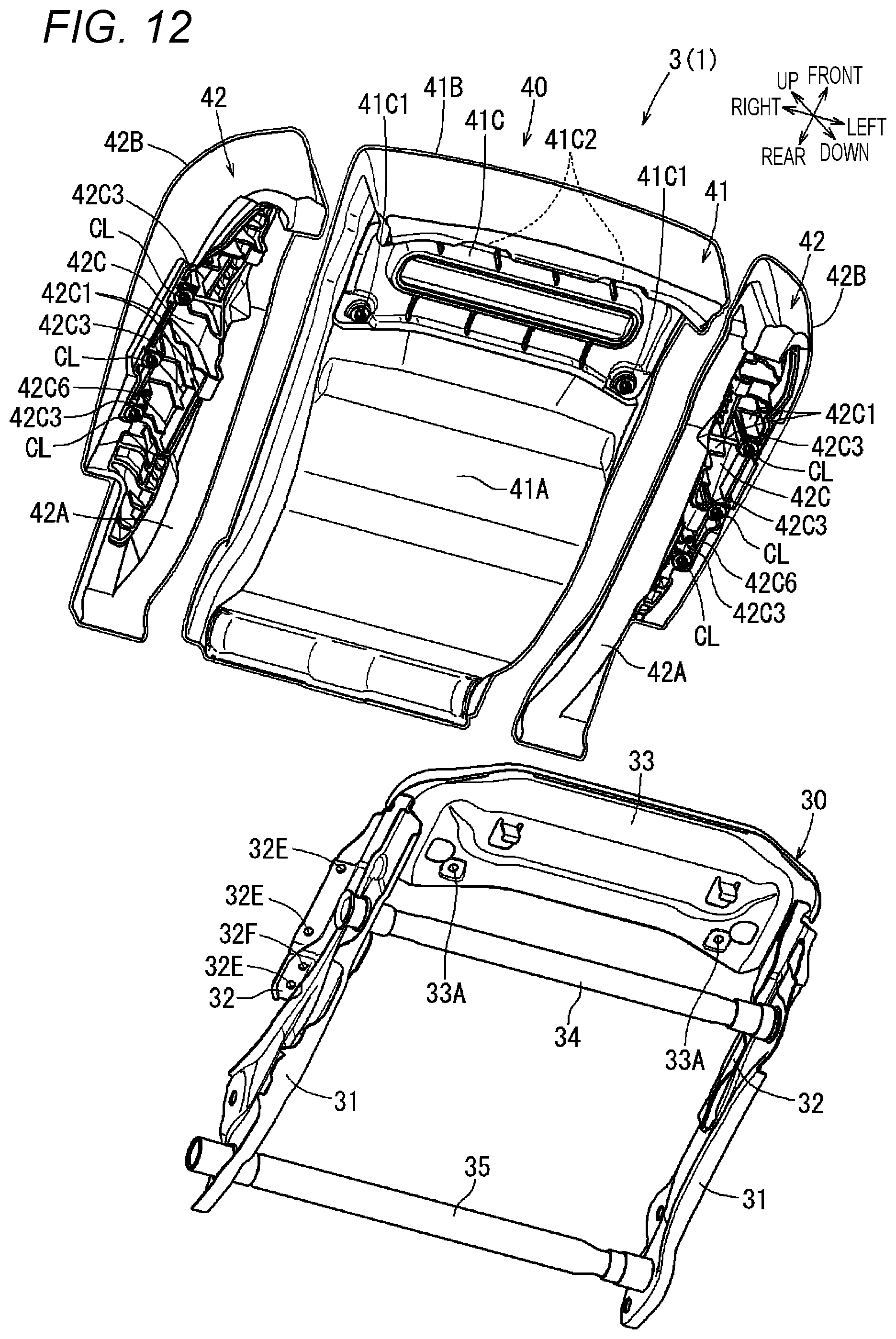 Patent US12097790 Figure 12 – Seat device