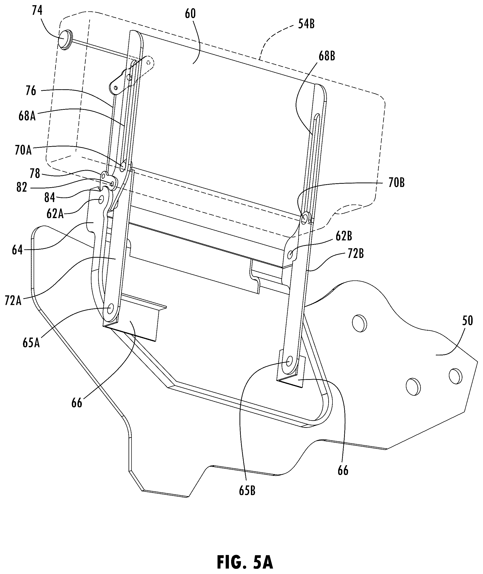 Patent US12097791 Figure 6 – Vehicle seating system having convertible center seat