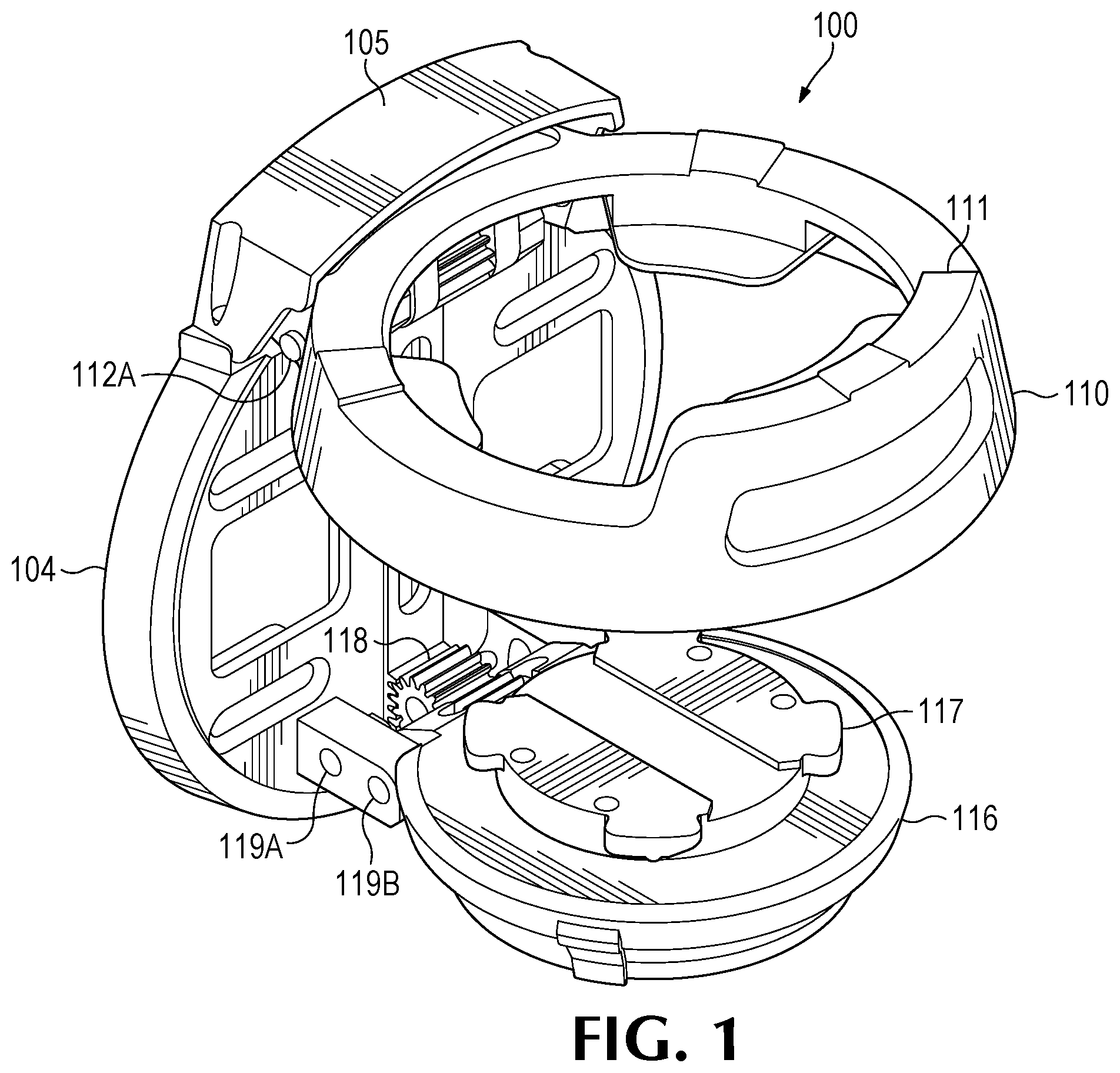 Patent US12097792 Figure 1 – Cupholder assembly