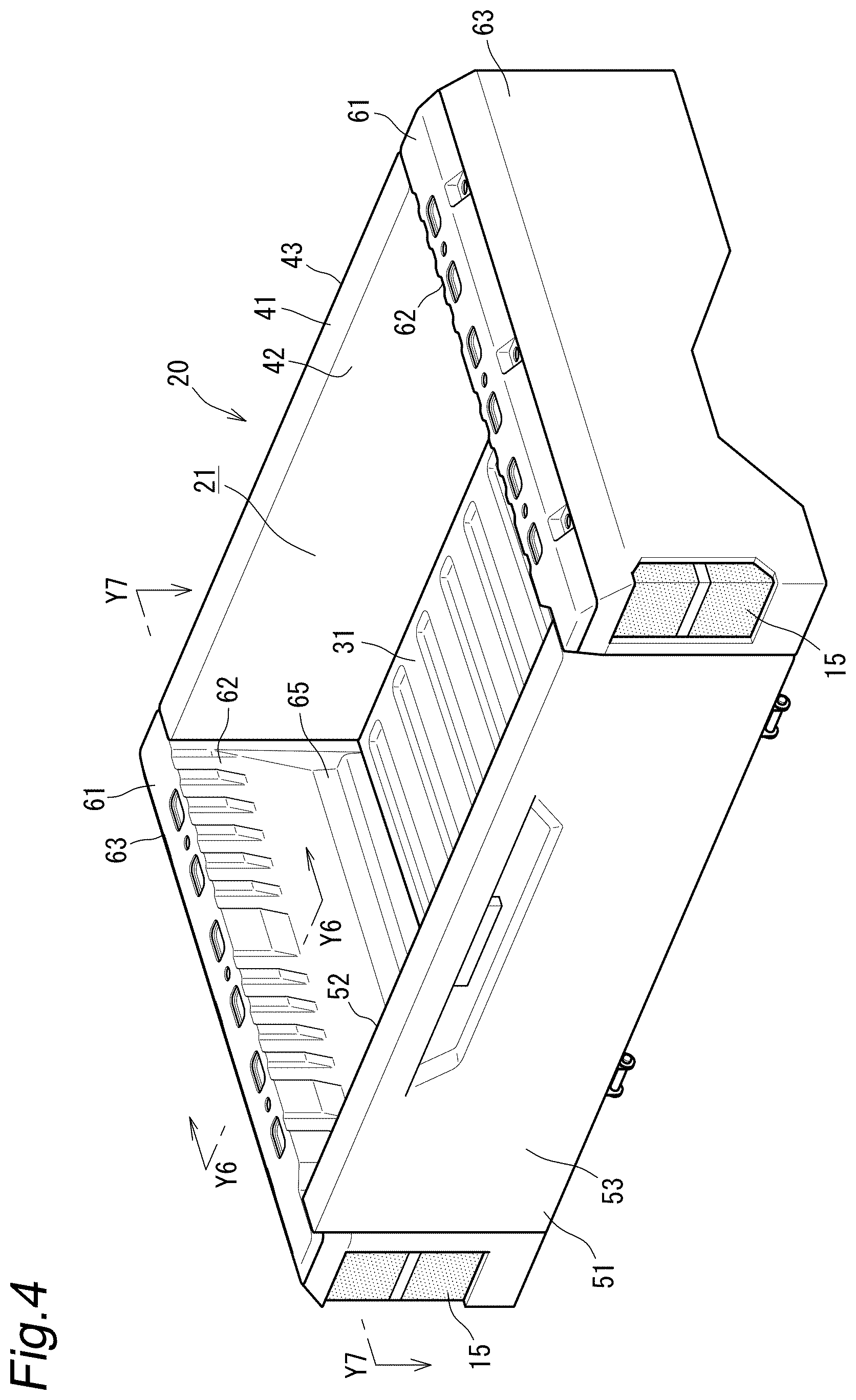 Patent US12097793 Figure 4 – Cargo bed structure for utility vehicle