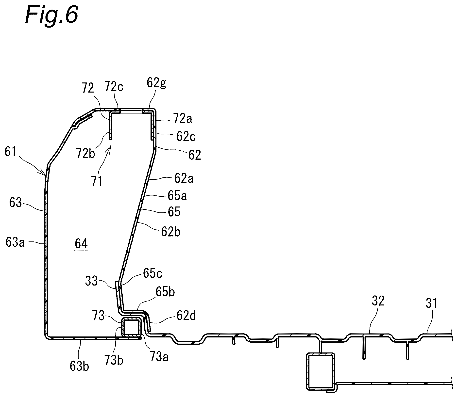 Patent US12097793 Figure 6 – Cargo bed structure for utility vehicle