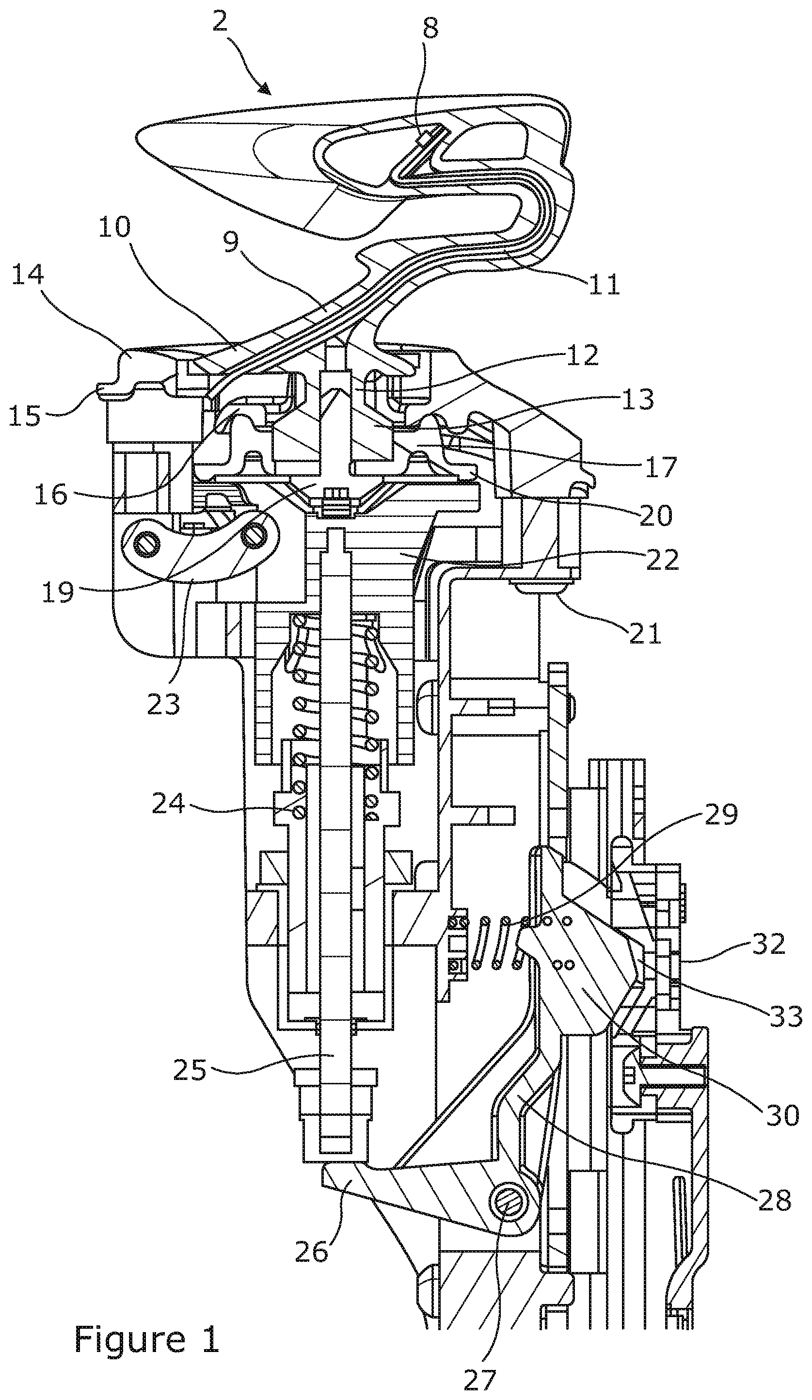 Patent US12097808 Figure 1 – Mascot retraction mechanism
