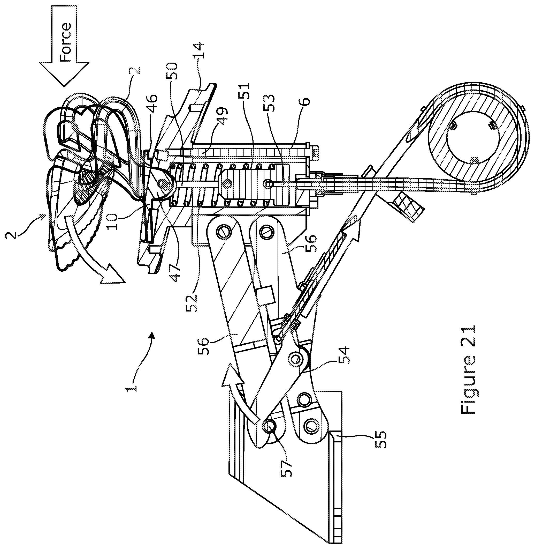 Patent US12097808 Figure 15 – Mascot retraction mechanism