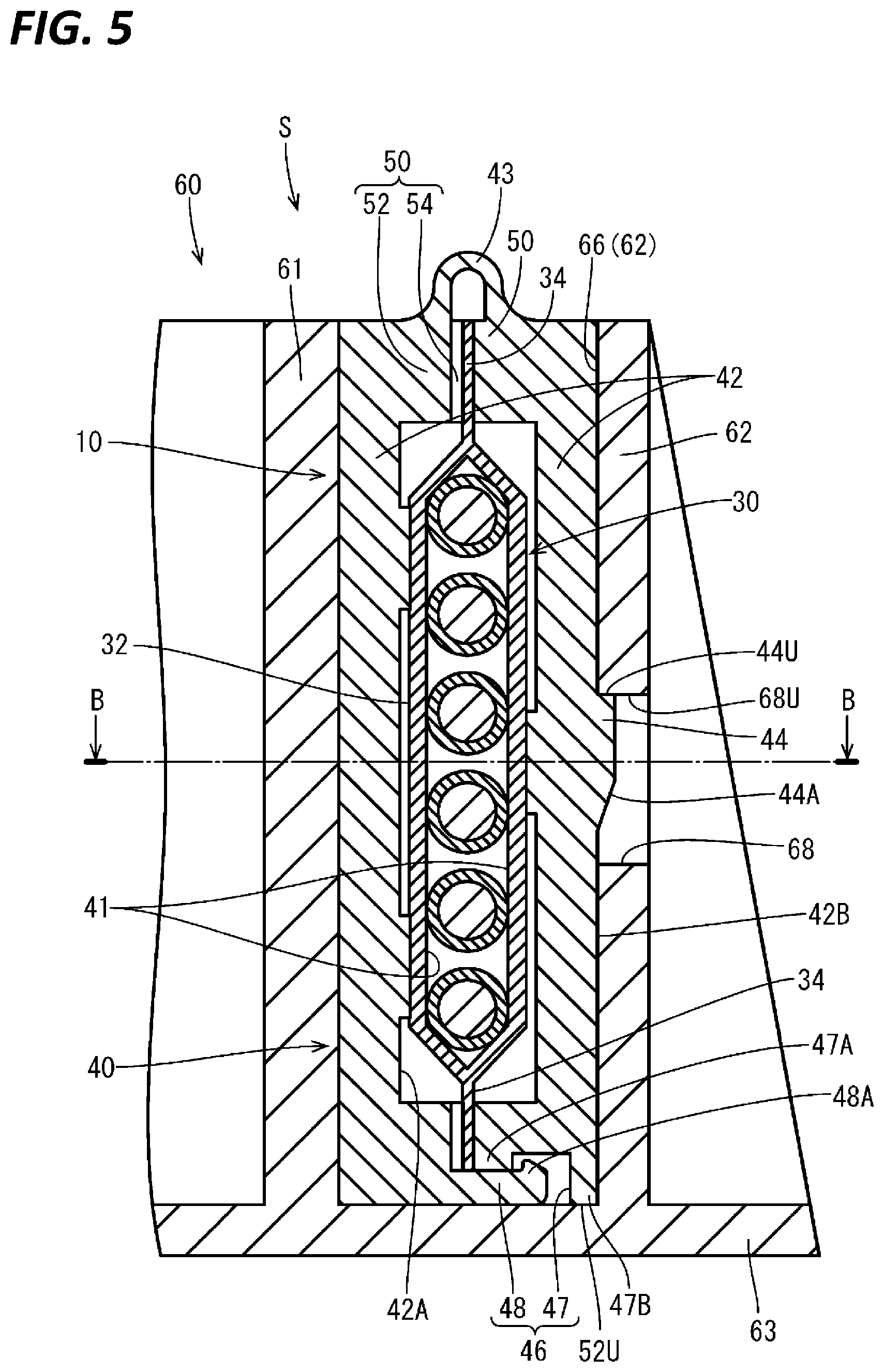 Patent US12097810 Figure 5 – Wiring harness unit and wiring harness mounting structure