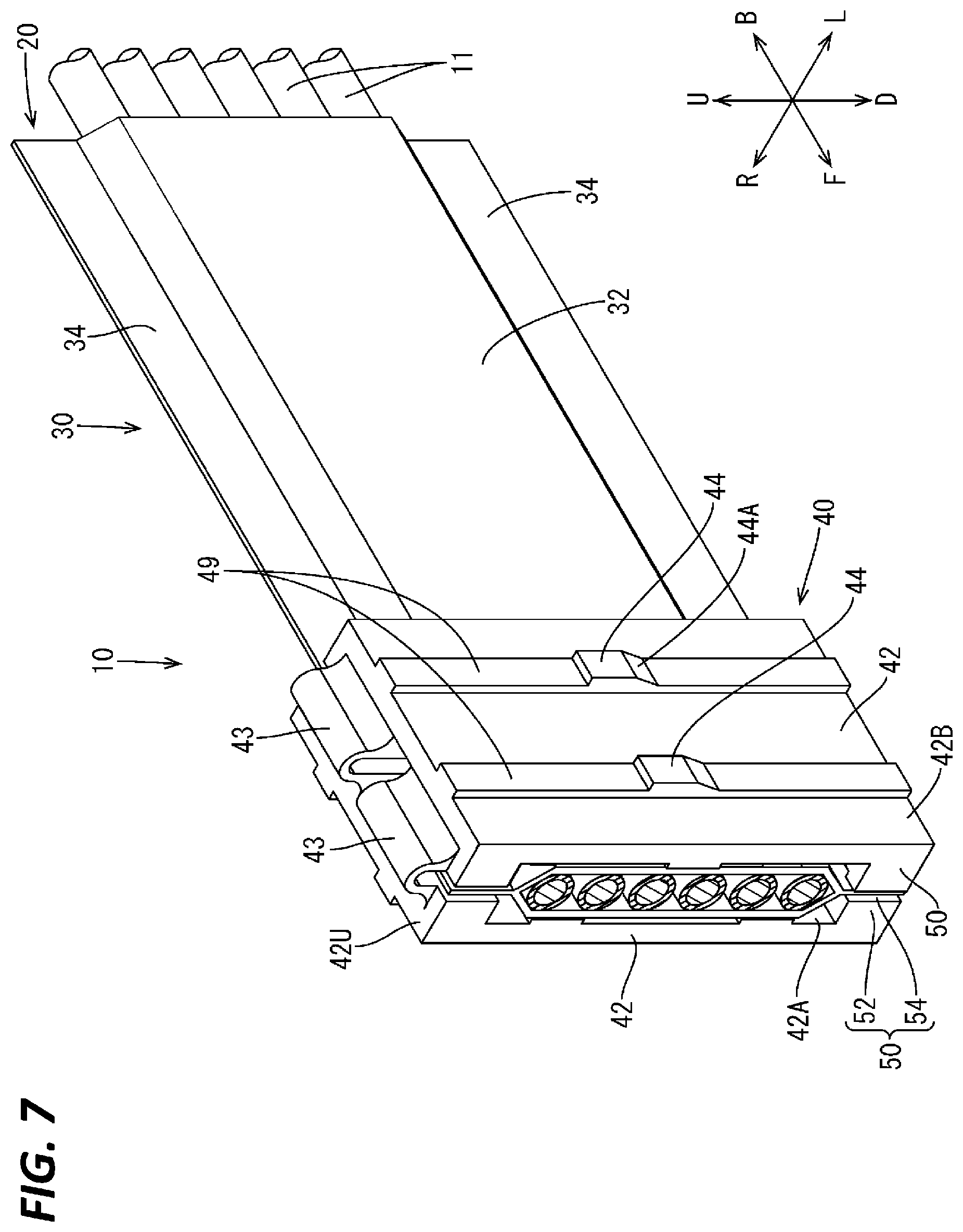 Patent US12097810 Figure 7 – Wiring harness unit and wiring harness mounting structure