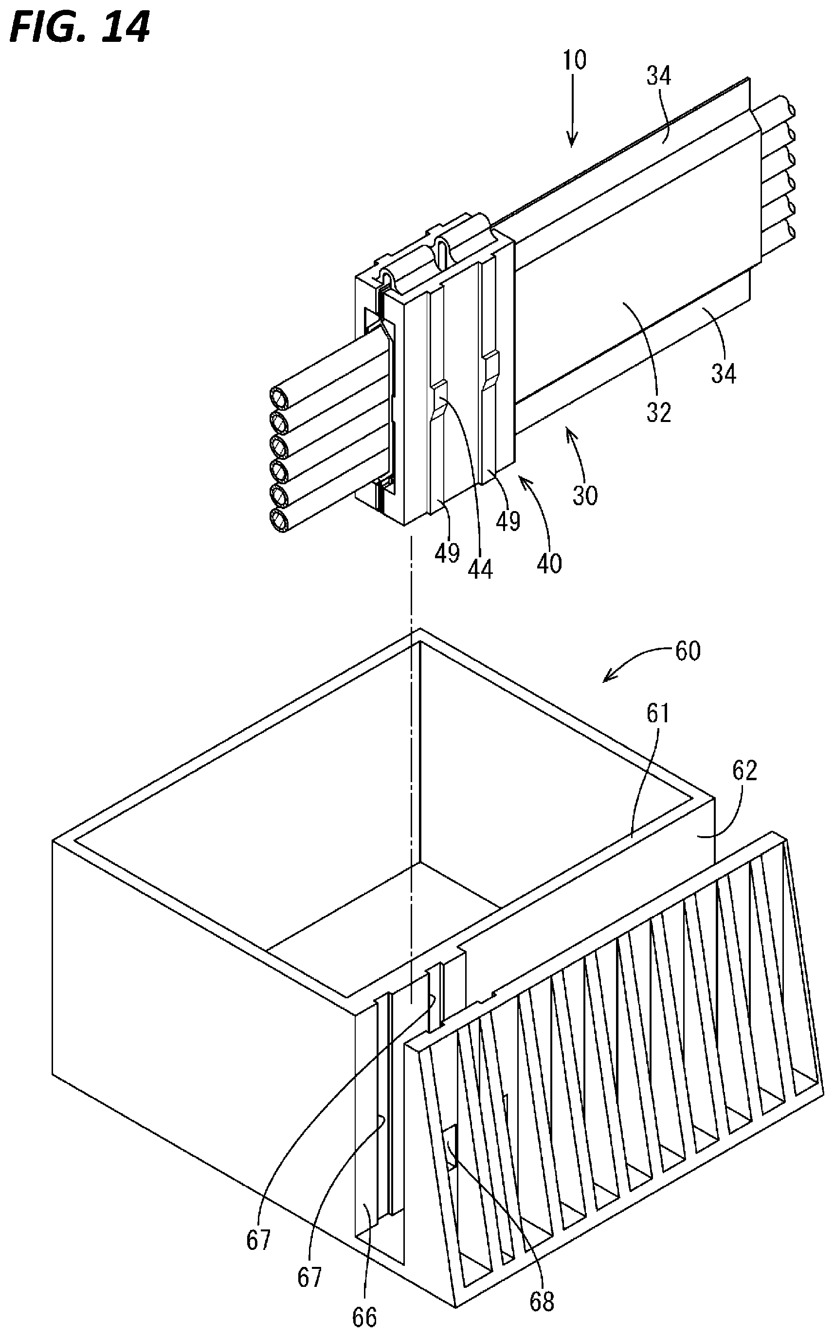 Patent US12097810 Figure 14 – Wiring harness unit and wiring harness mounting structure
