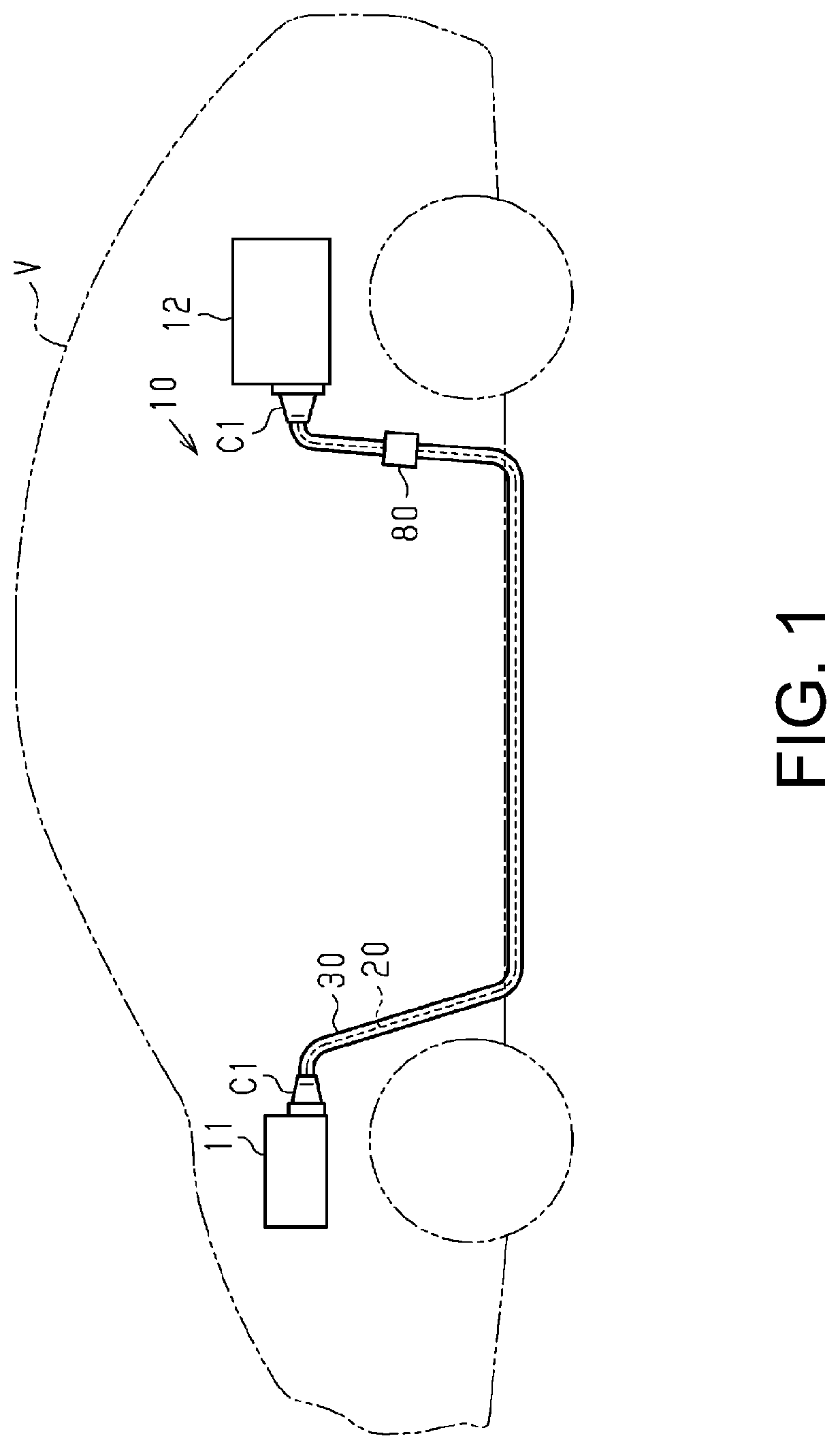 Patent US12097812 Figure 1 – Wire harness