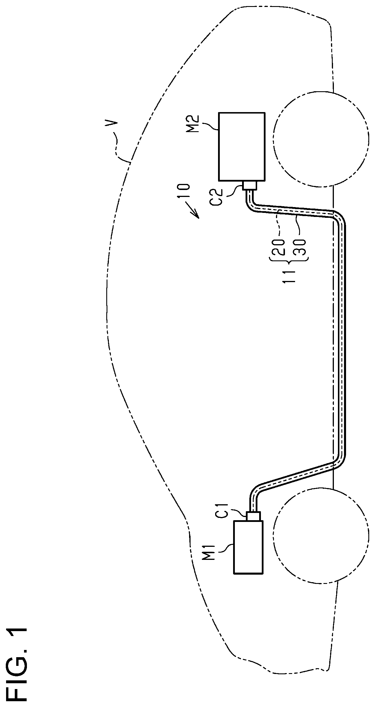 Patent US12097813 Figure 1 – Wire harness