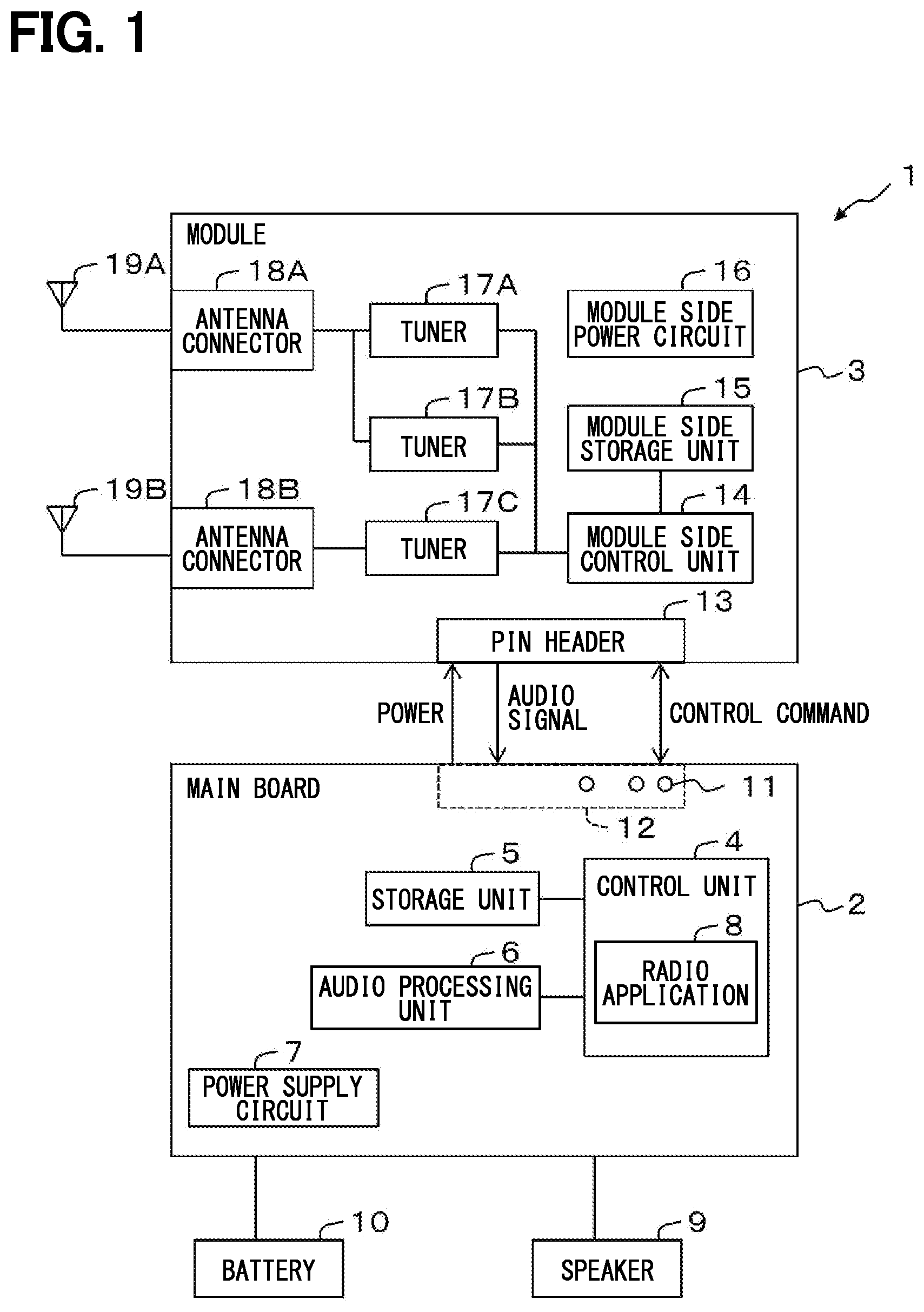 Patent US12097814 — Vehicular device — Figure 1