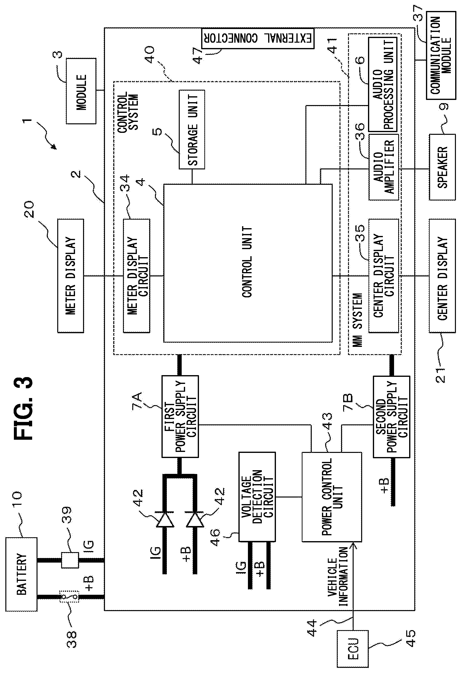 Patent US12097814 Figure 3 – Vehicular device