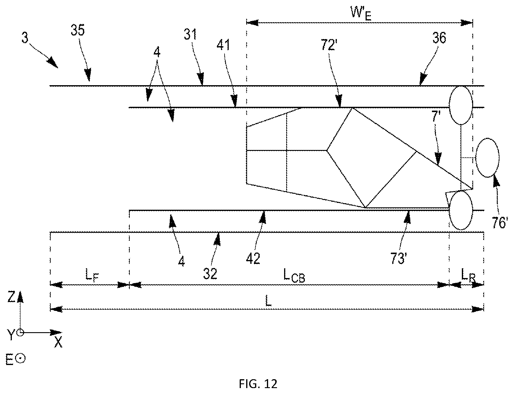 Patent US12097817 Figure 7 – Crash box containing a deformable element to extend the capacity of a crash box to absorb impact energy