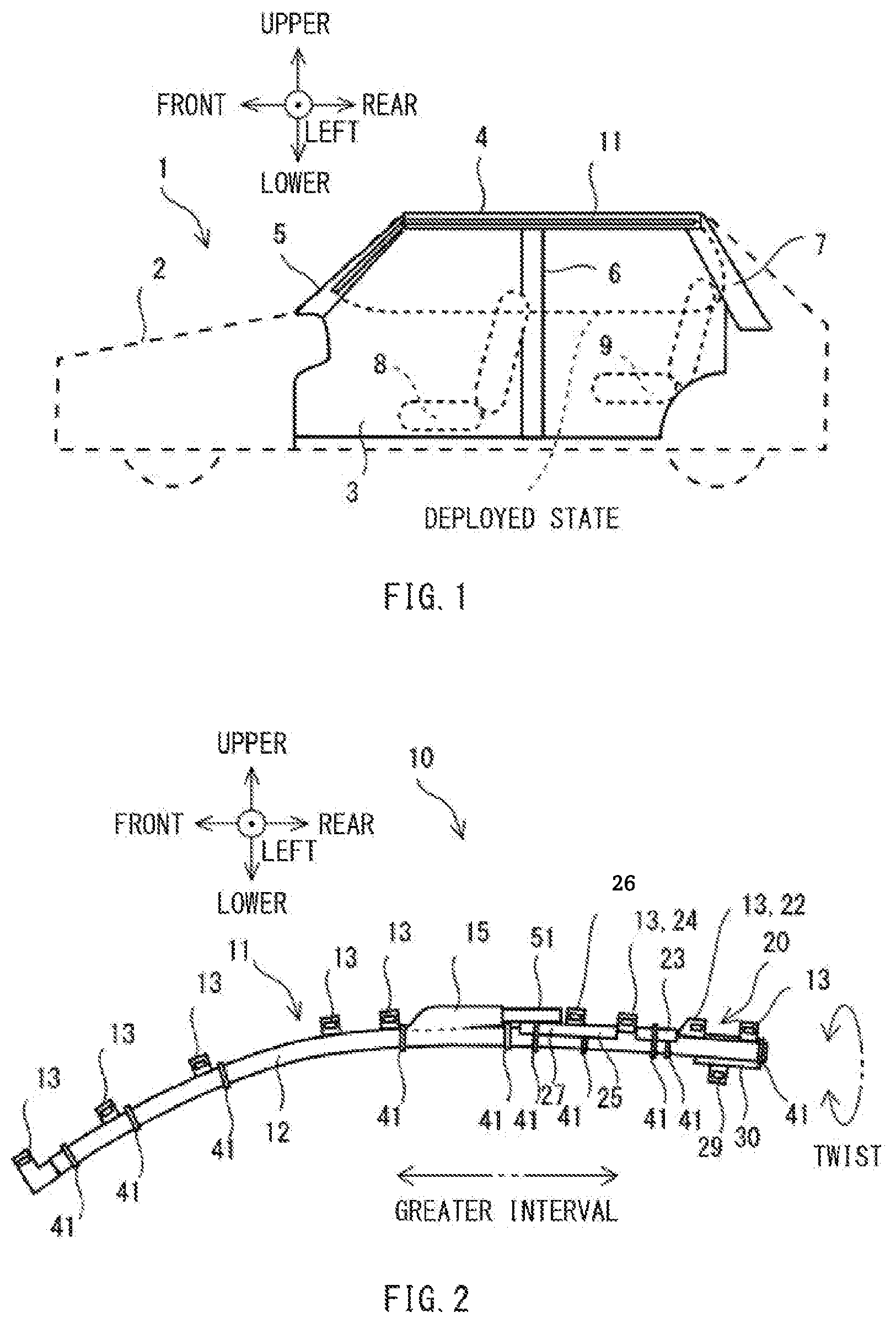 Patent US12097819 Figure 1 – Curtain airbag module
