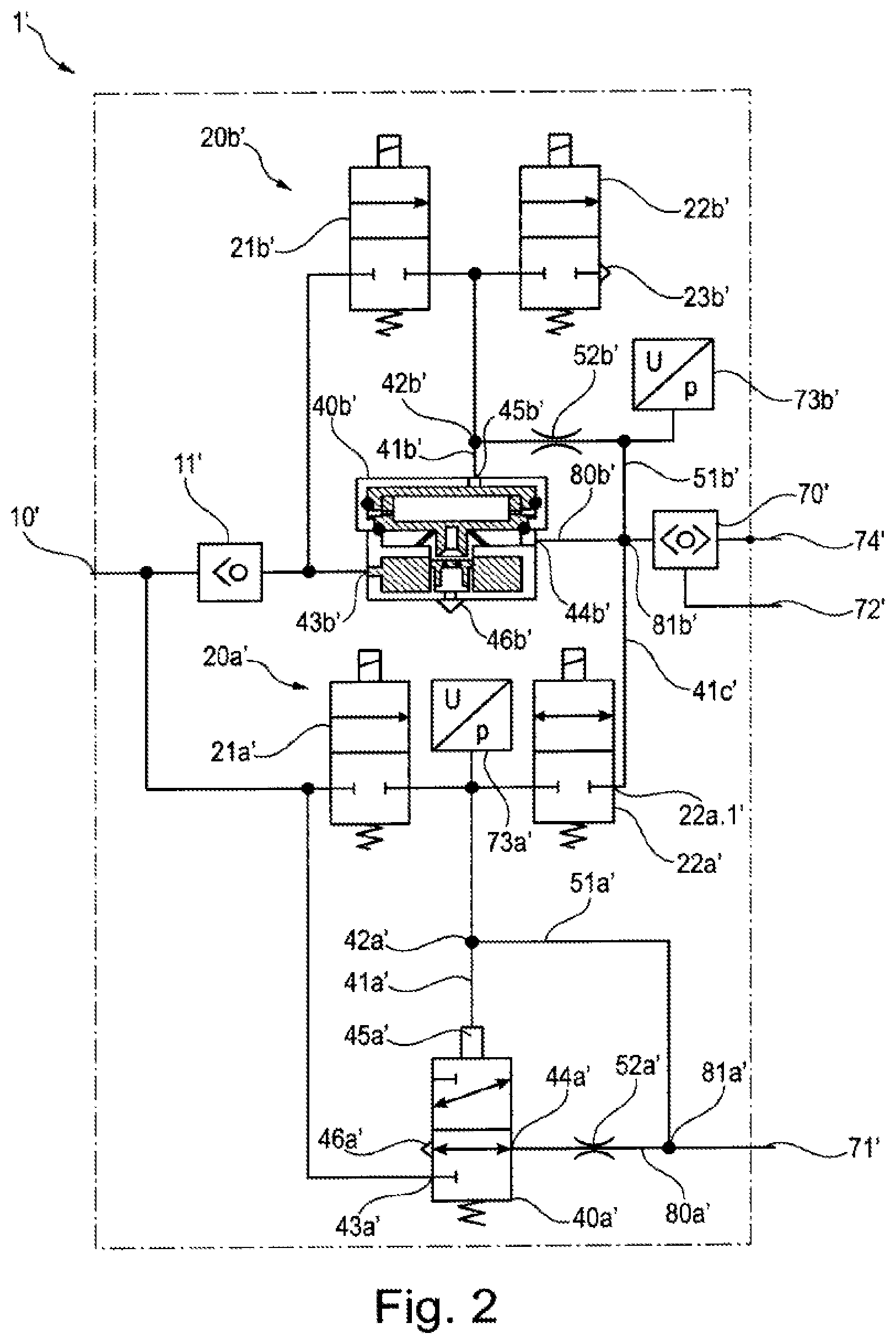 Patent US12097828 Figure 2 – Parking brake device for a motor vehicle