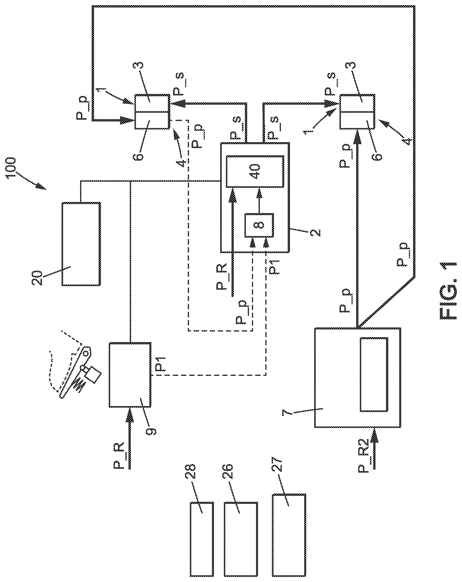 Patent US12097829 — Pneumatic anti-compound on service brake backup line — Figure 1