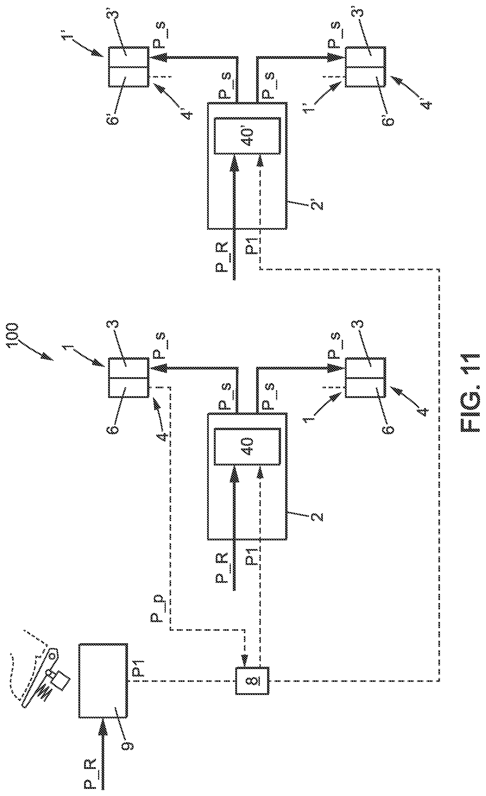 Patent US12097829 Figure 7 – Pneumatic anti-compound on service brake backup line