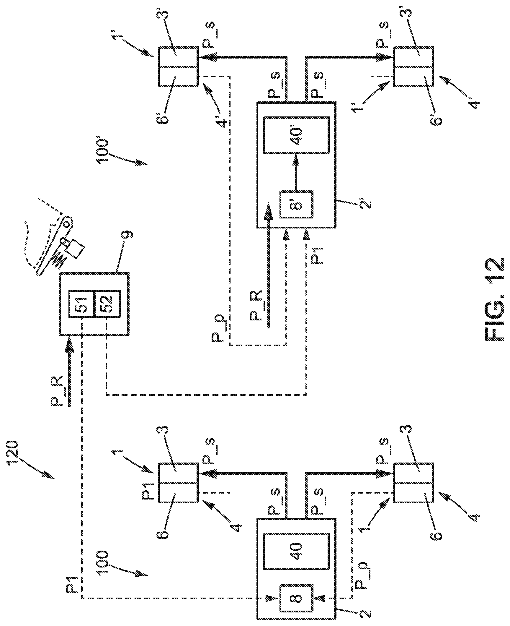 Patent US12097829 Figure 8 – Pneumatic anti-compound on service brake backup line