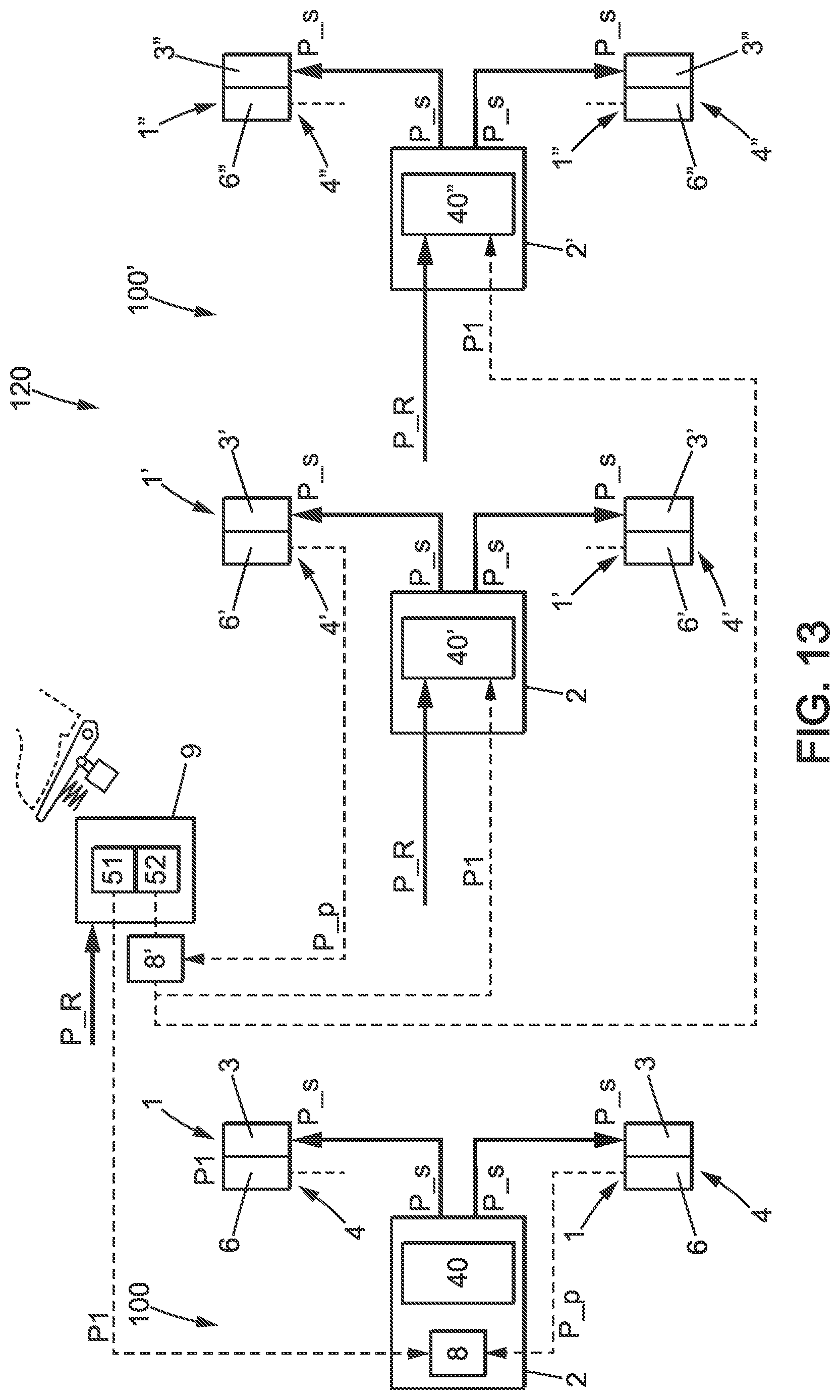 Patent US12097829 Figure 9 – Pneumatic anti-compound on service brake backup line