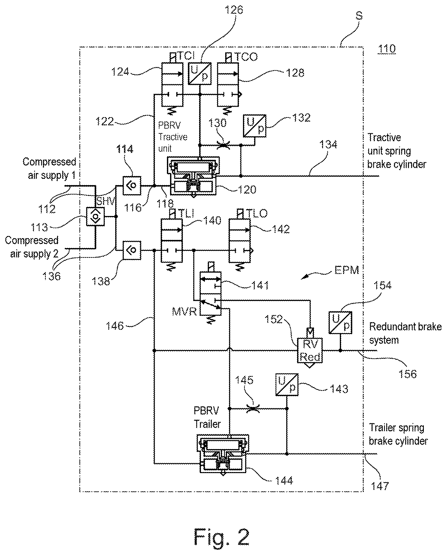 Patent US12097831 Figure 2 – Parking brake device