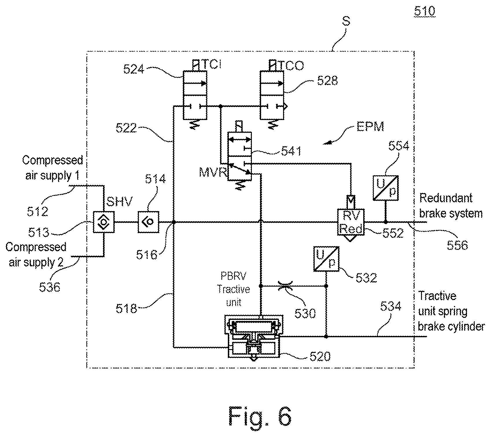 Patent US12097831 Figure 6 – Parking brake device