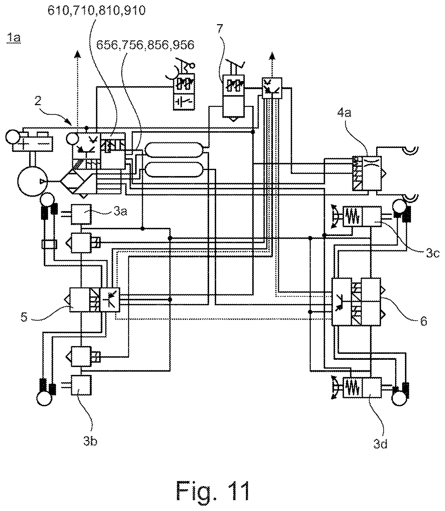 Patent US12097831 Figure 11 – Parking brake device