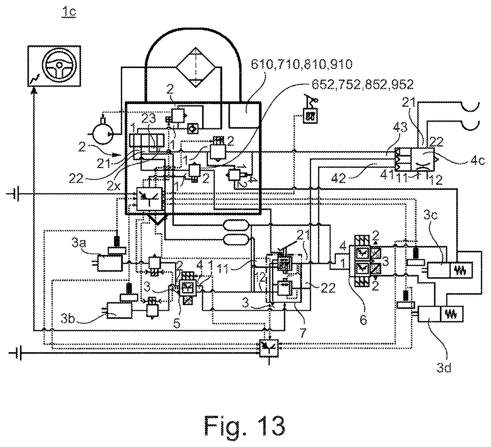 Patent US12097831 Figure 13 – Parking brake device