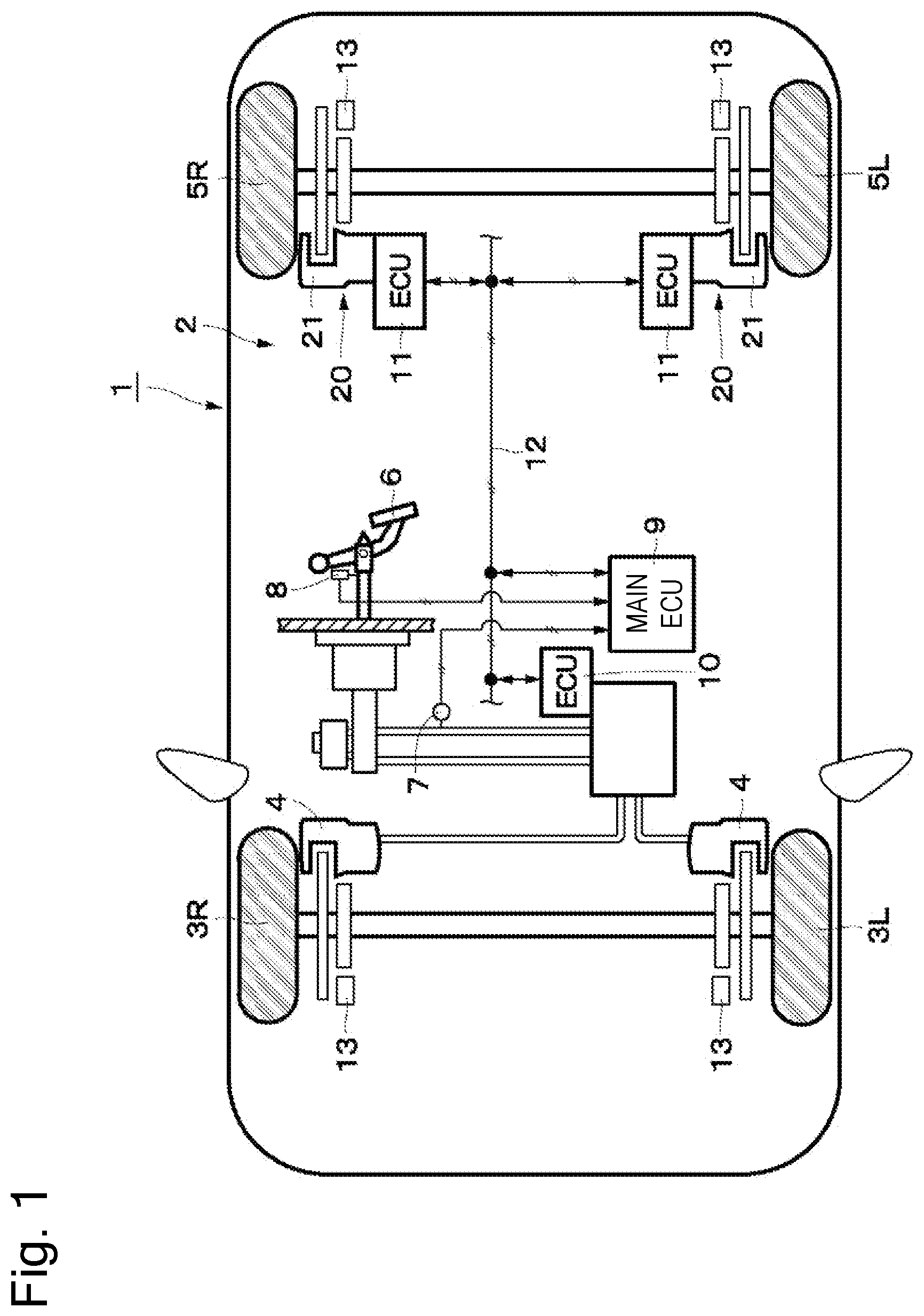 Patent US12097833 Figure 1 – Electric brake, and control device