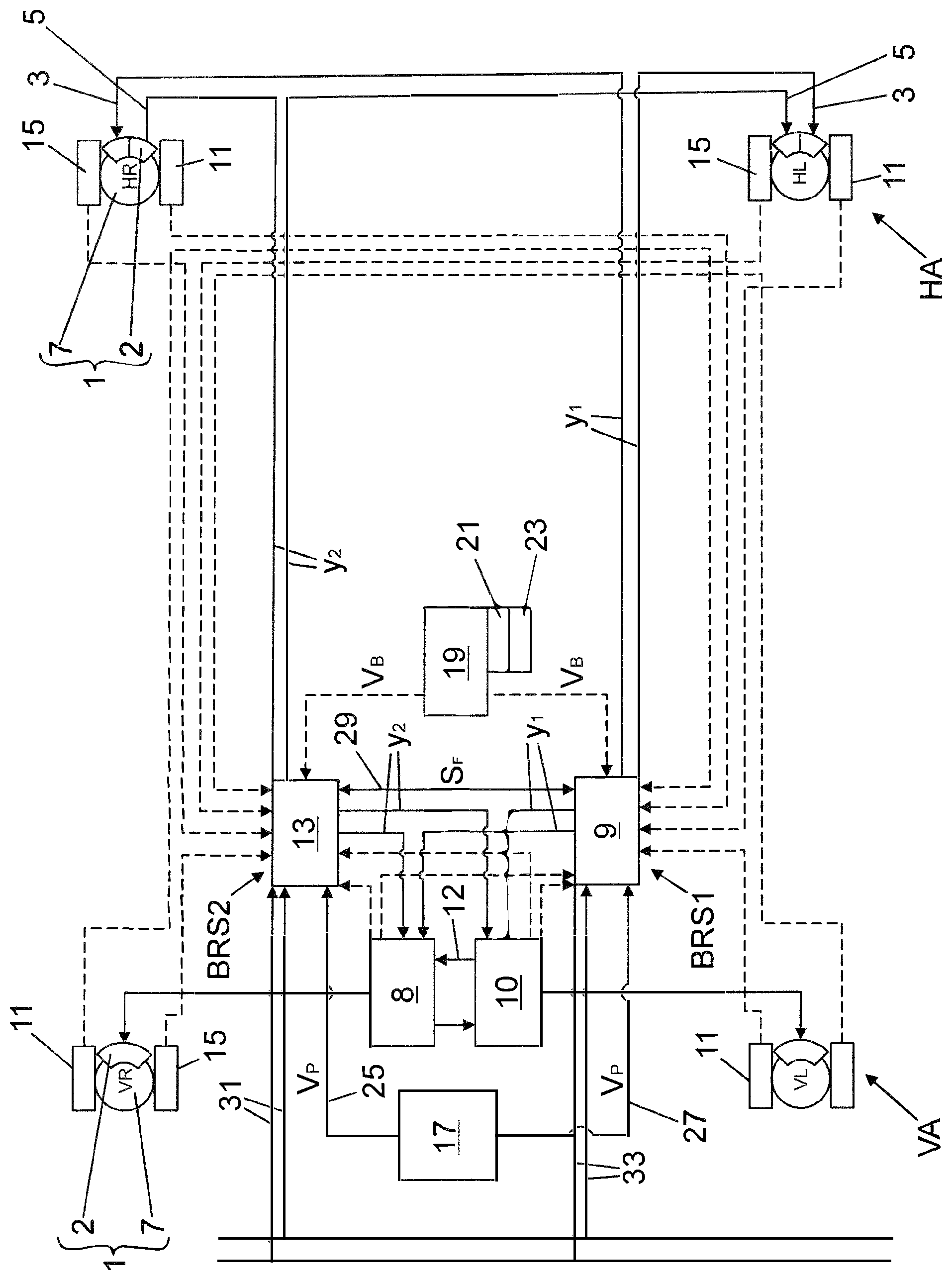 Patent US12097838 — Braking system for an autonomous vehicle — Figure 1
