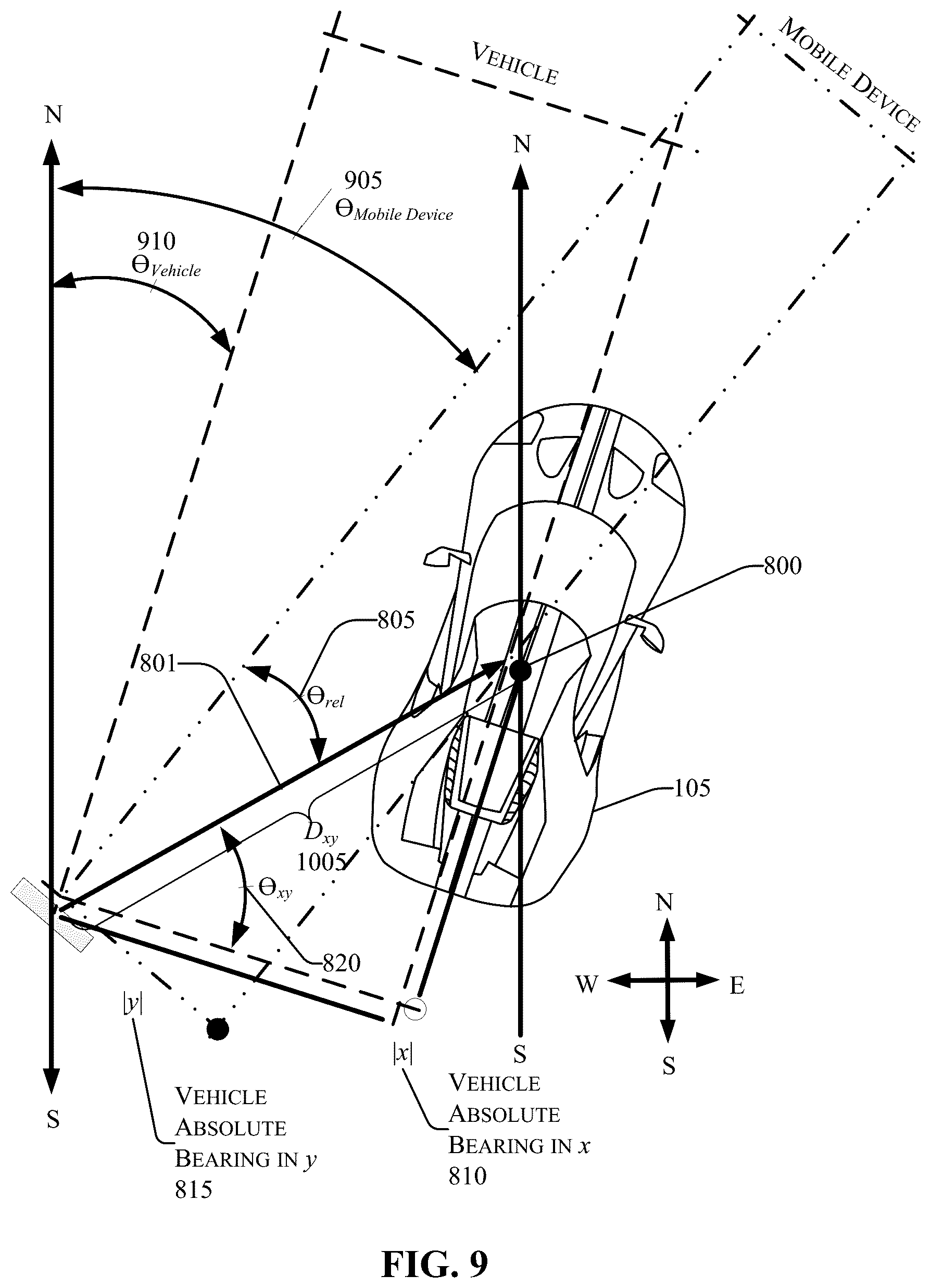 Patent US12097843 Figure 9 – Remote park assist augmented reality user engagement with cameraless detection