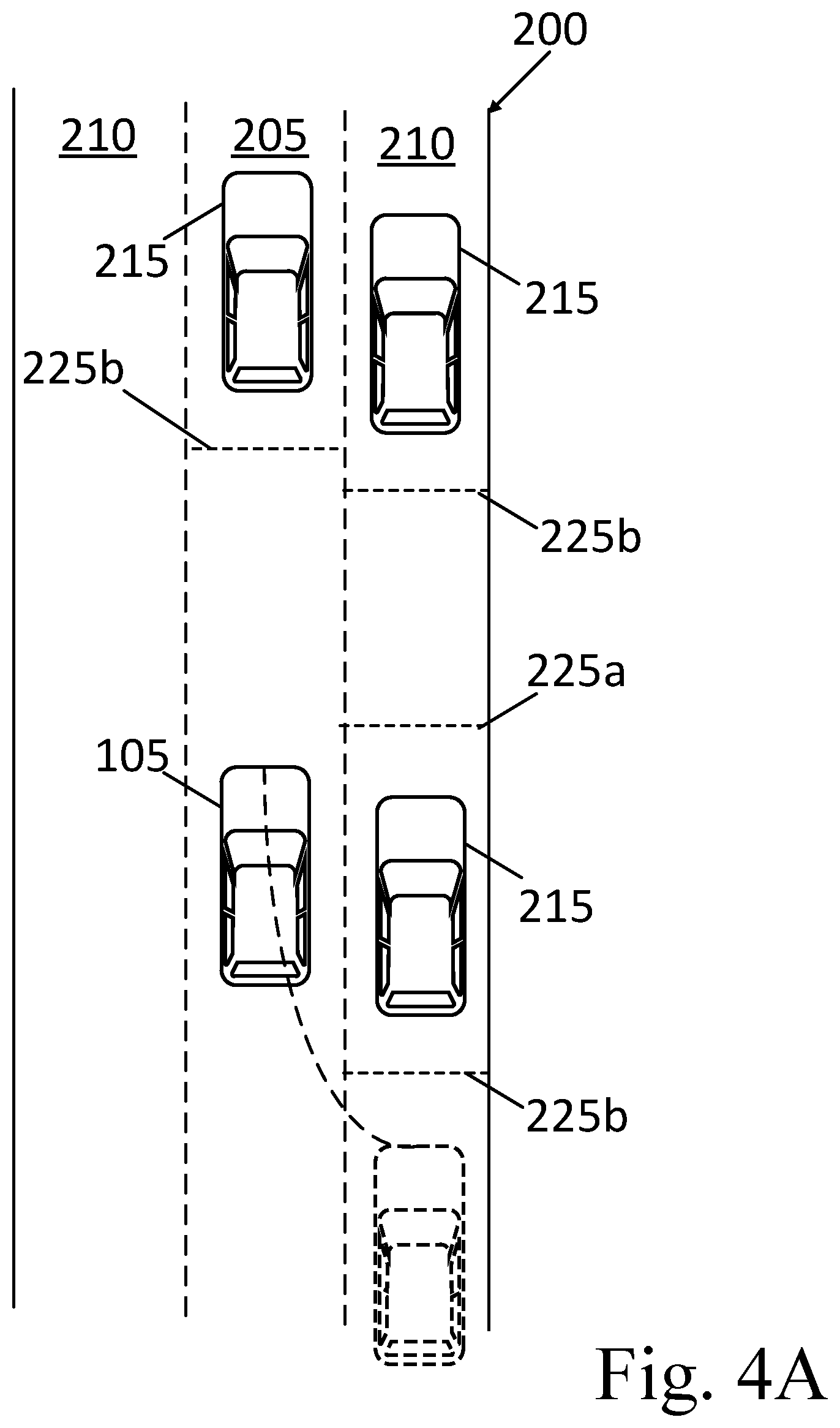 Patent US12097859 Figure 5 – Vehicle lane-change operations