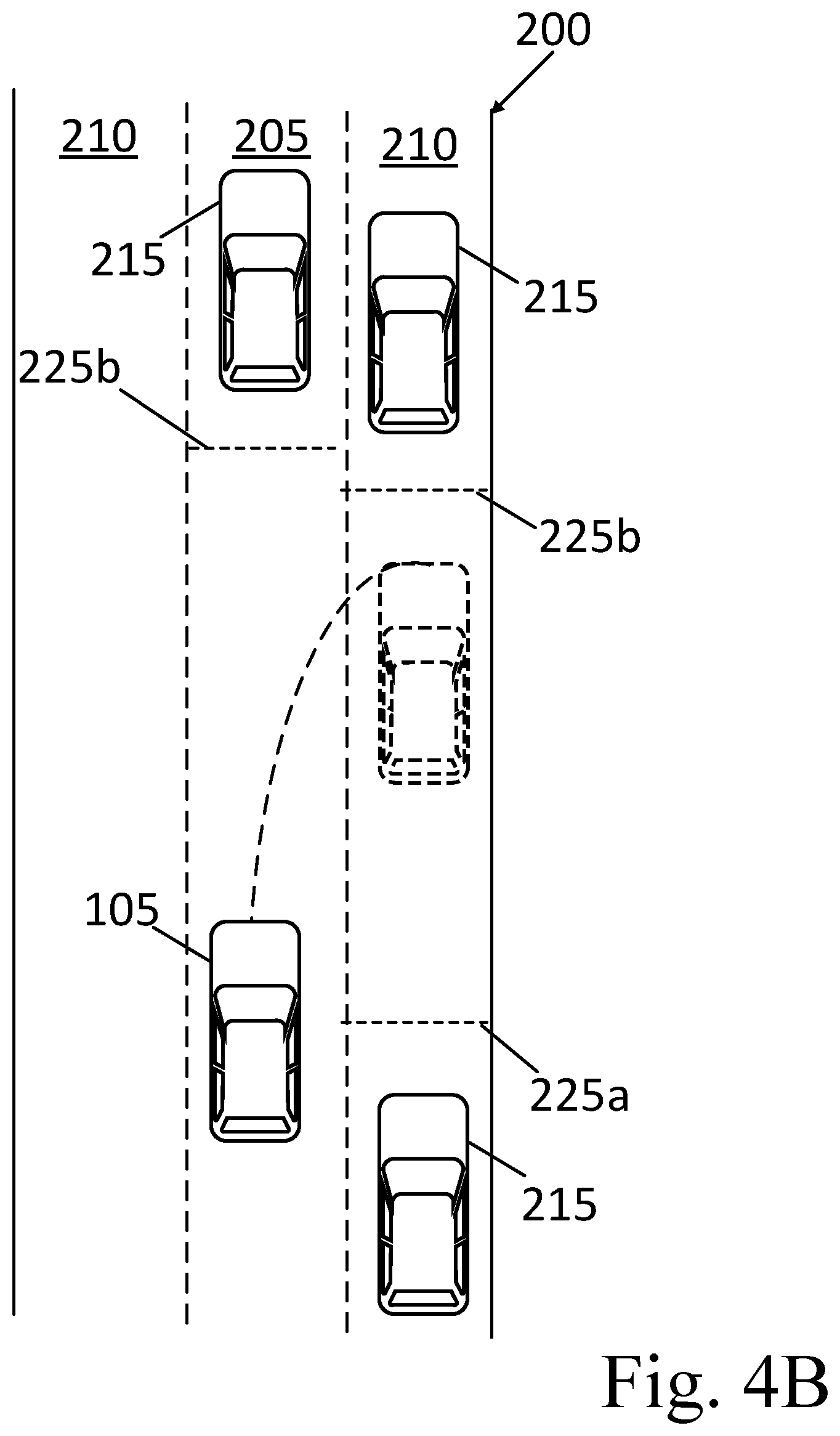 Patent US12097859 Figure 6 – Vehicle lane-change operations