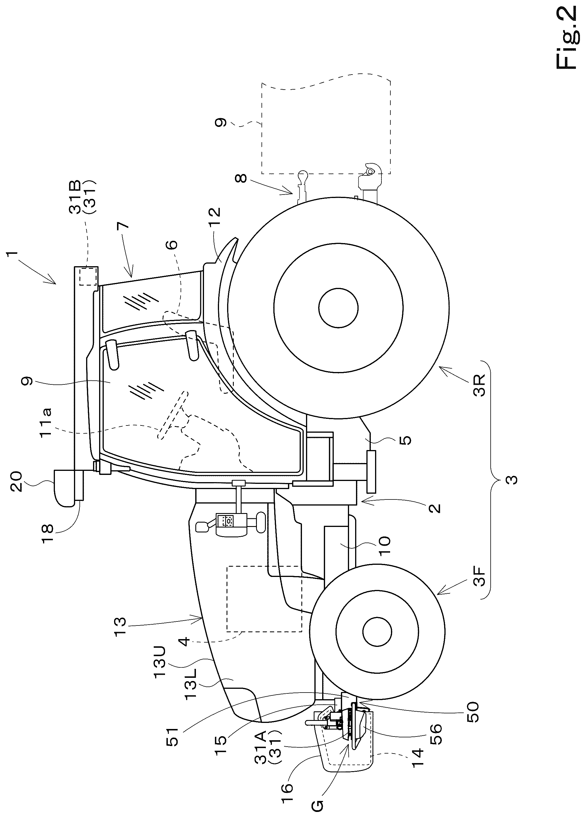 Patent US12097866 Figure 2 – Working vehicle
