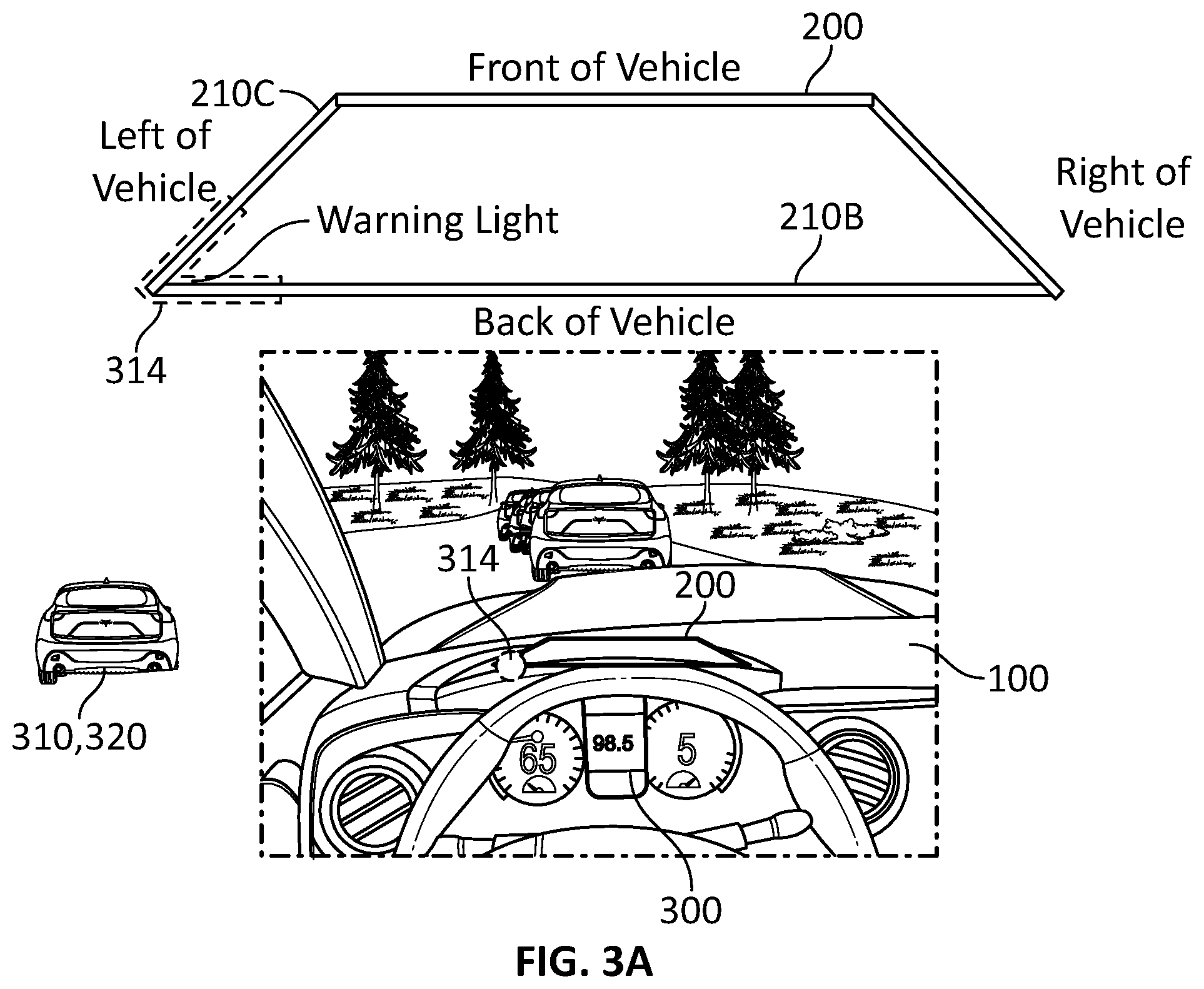 Patent US12097870 Figure 3 – Intuitive two-dimensional warning indicator systems and methods